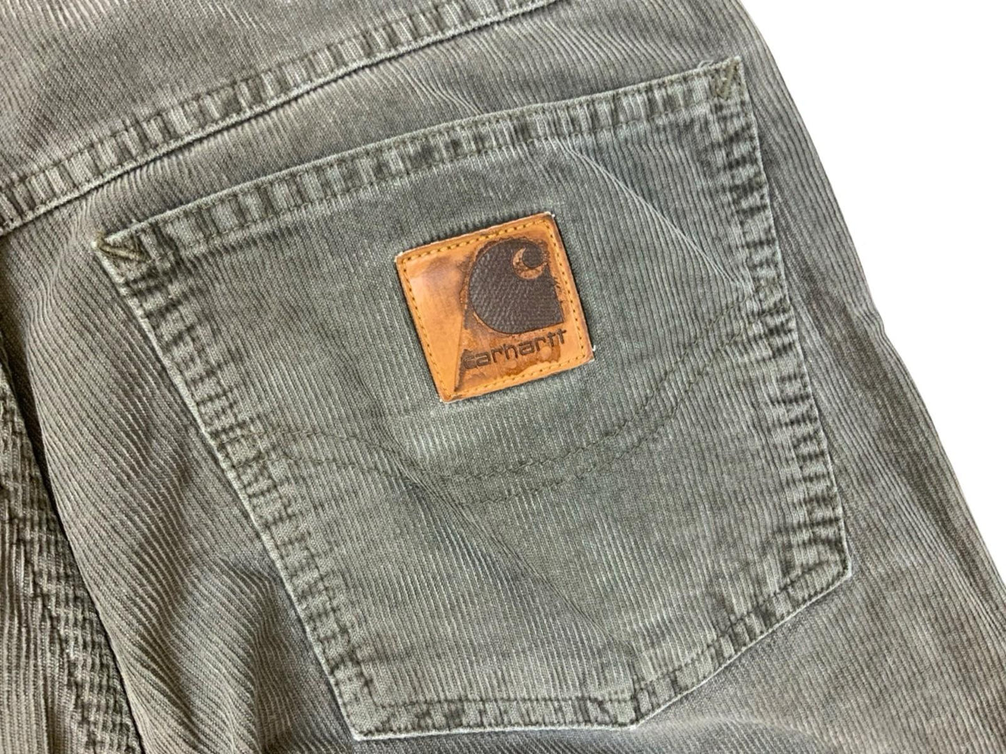 VTG CARHARTT WESTERN PANT GREY CORDUROY JEANS TROUSERS 30” W 31”L