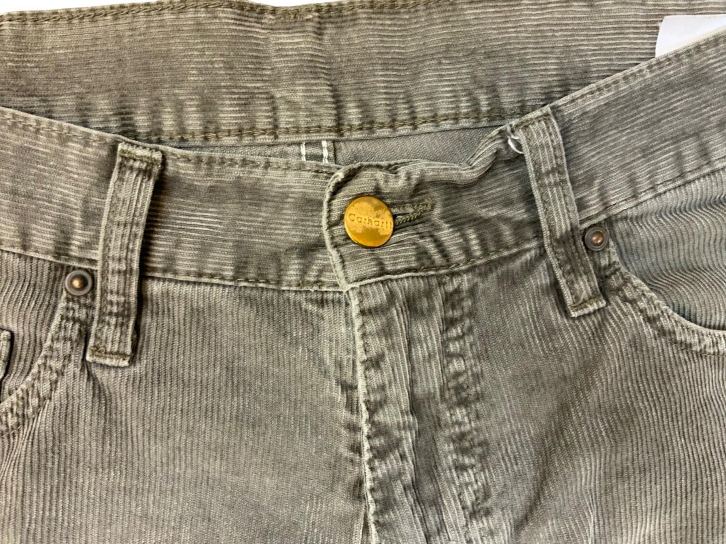 VTG CARHARTT WESTERN PANT GREY CORDUROY JEANS TROUSERS 30” W 31”L