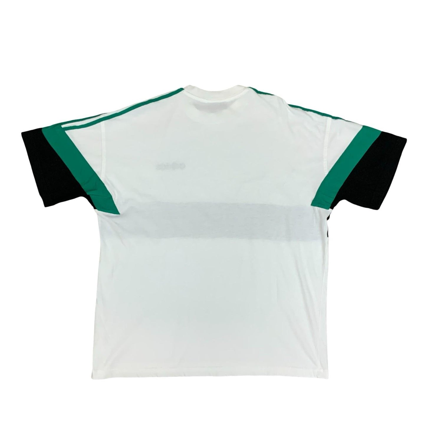 Vintage 1990s Adidas White Green Black Colour Block Football T-Shirt XL