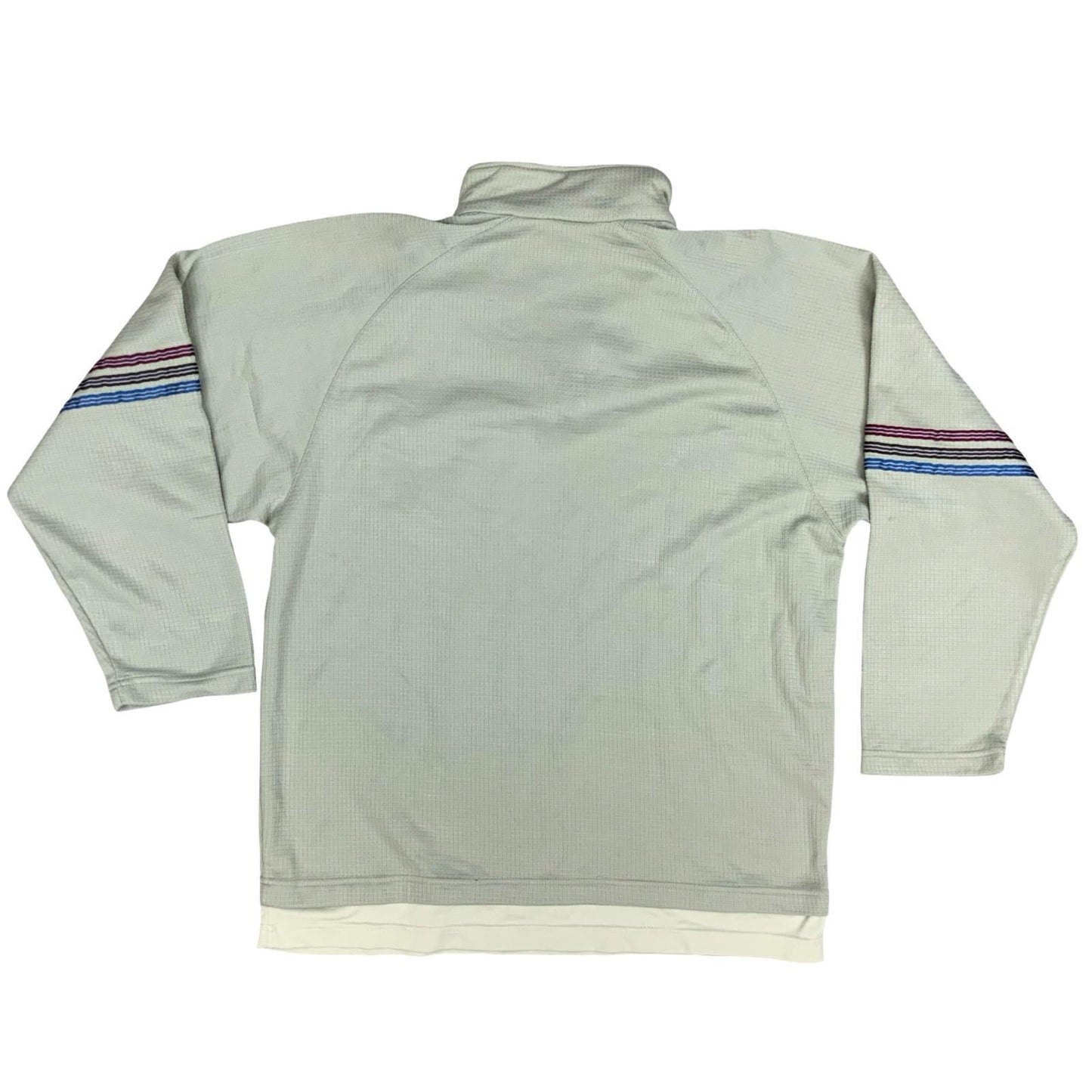 Vintage 90s Adidas Beige 1/4 Zip Crewneck Sweater Jumper Medium