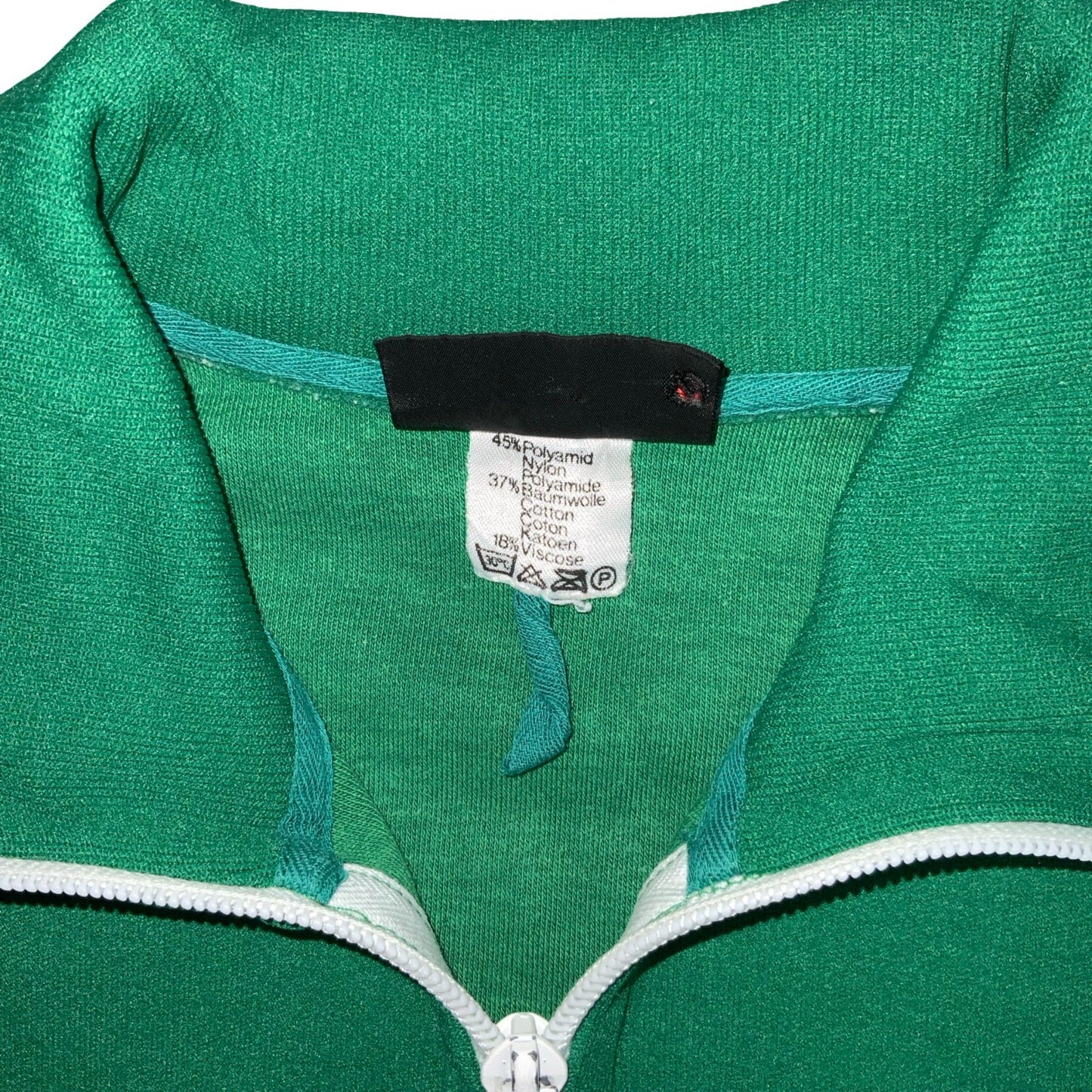 VTG 70s 80s 'GRASSHOPPERS' GREEN WHITE STRIPED TRAINING TRACK JACKET L