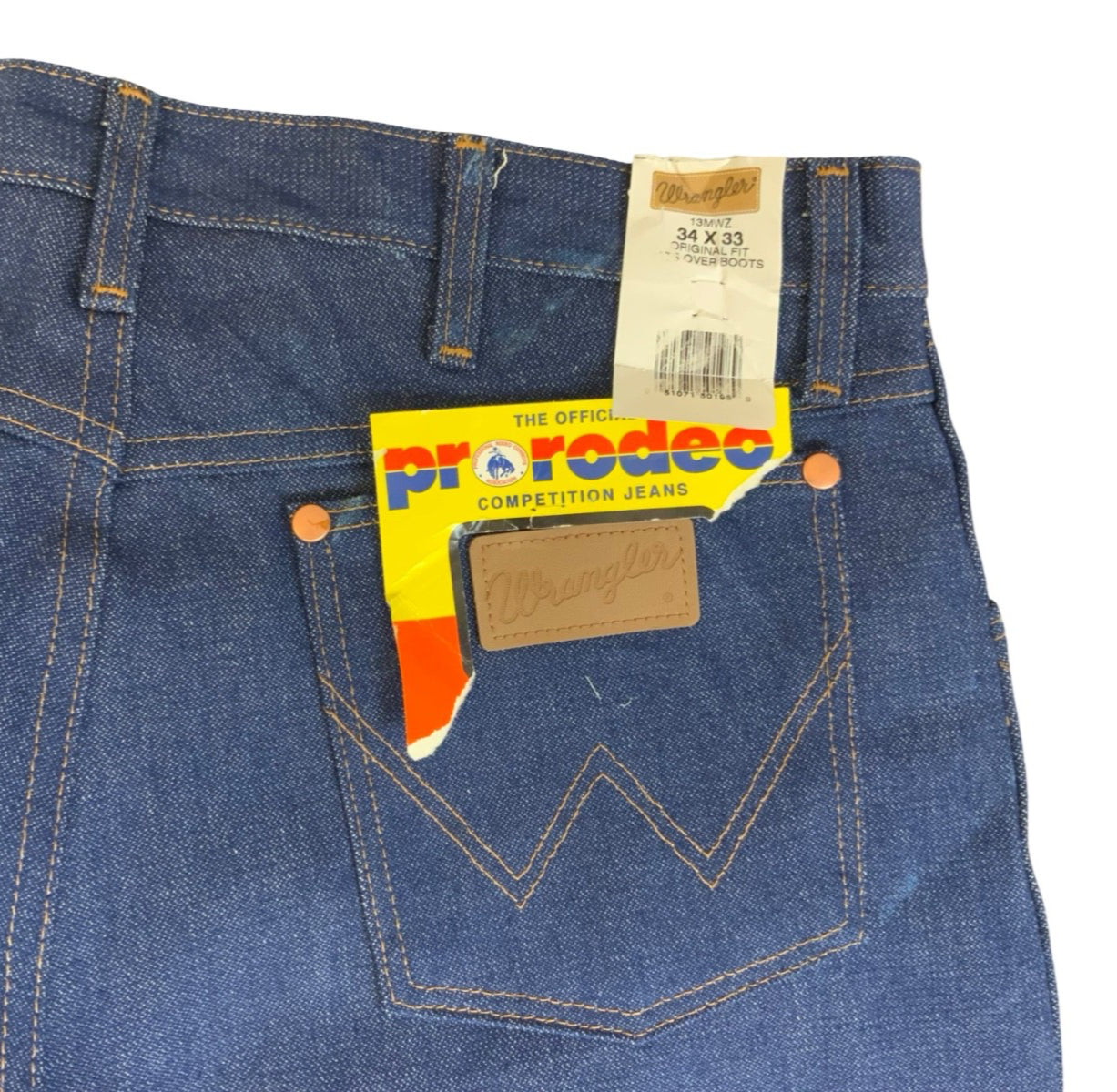 VTG UNWORN DEADSTOCK WRANGLER PRO RODEO THE OFFICIAL COMPETITION JEANS 34W 34L