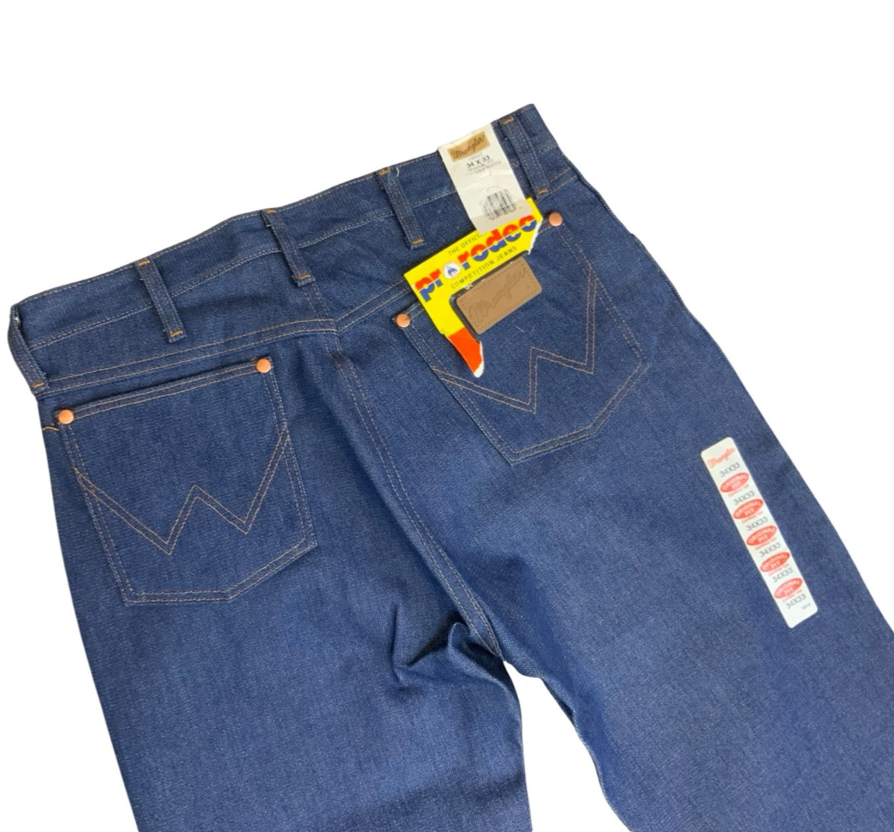 VTG UNWORN DEADSTOCK WRANGLER PRO RODEO THE OFFICIAL COMPETITION JEANS 34W 34L