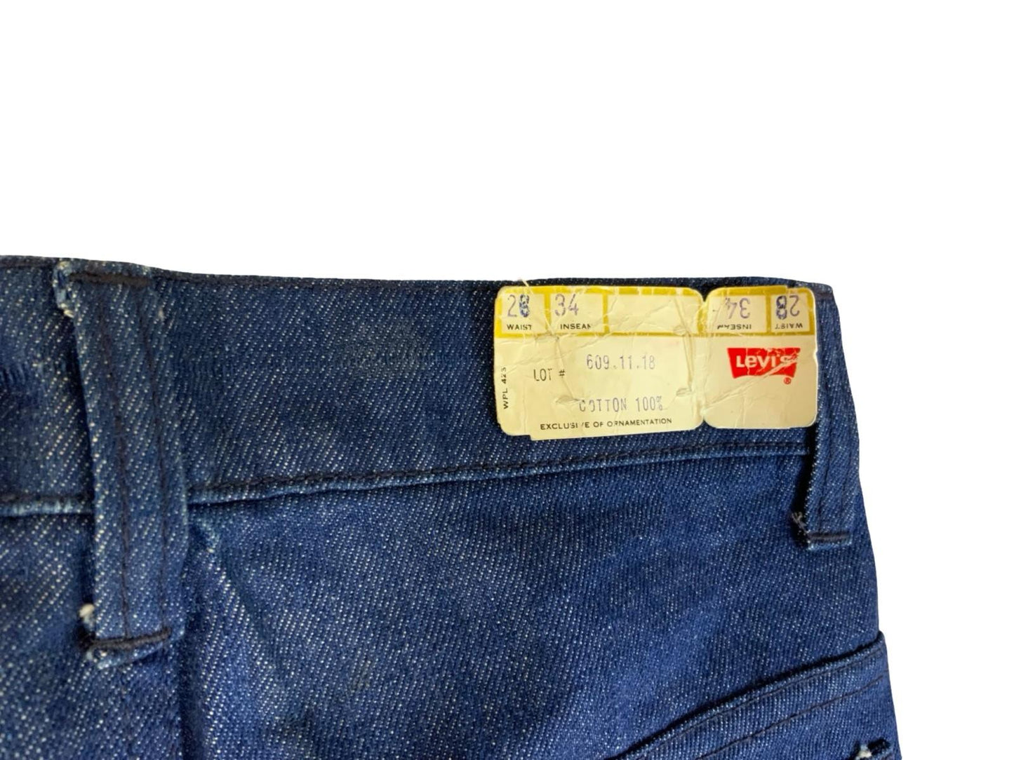 VTG RARE UNWORN LADIES 1970s LEVIS WHITE TAB DENIM FLARES JEANS S 8-10