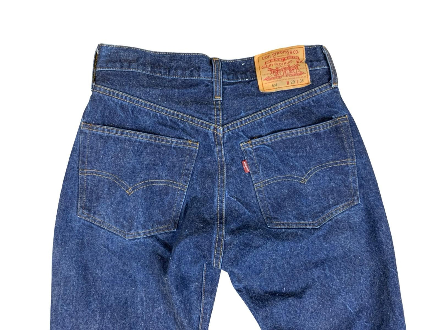 VTG 1990s RARE USA LEVIS 555 VALENCIA ST 501 SELVEDGE REWORKED SLIM LEG 28W 33L
