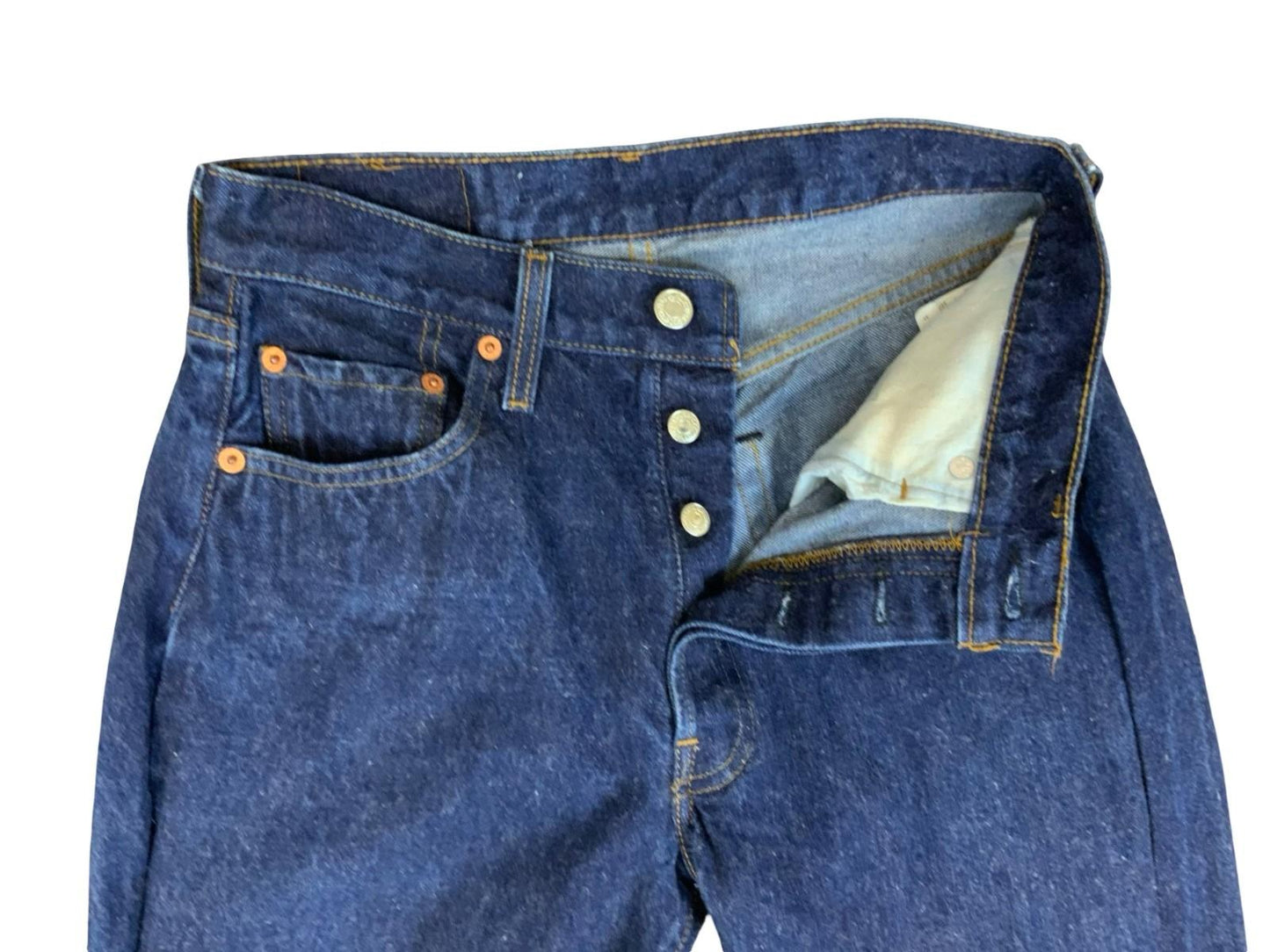 VTG 1990s RARE USA LEVIS 555 VALENCIA ST 501 SELVEDGE REWORKED SLIM LEG 28W 33L