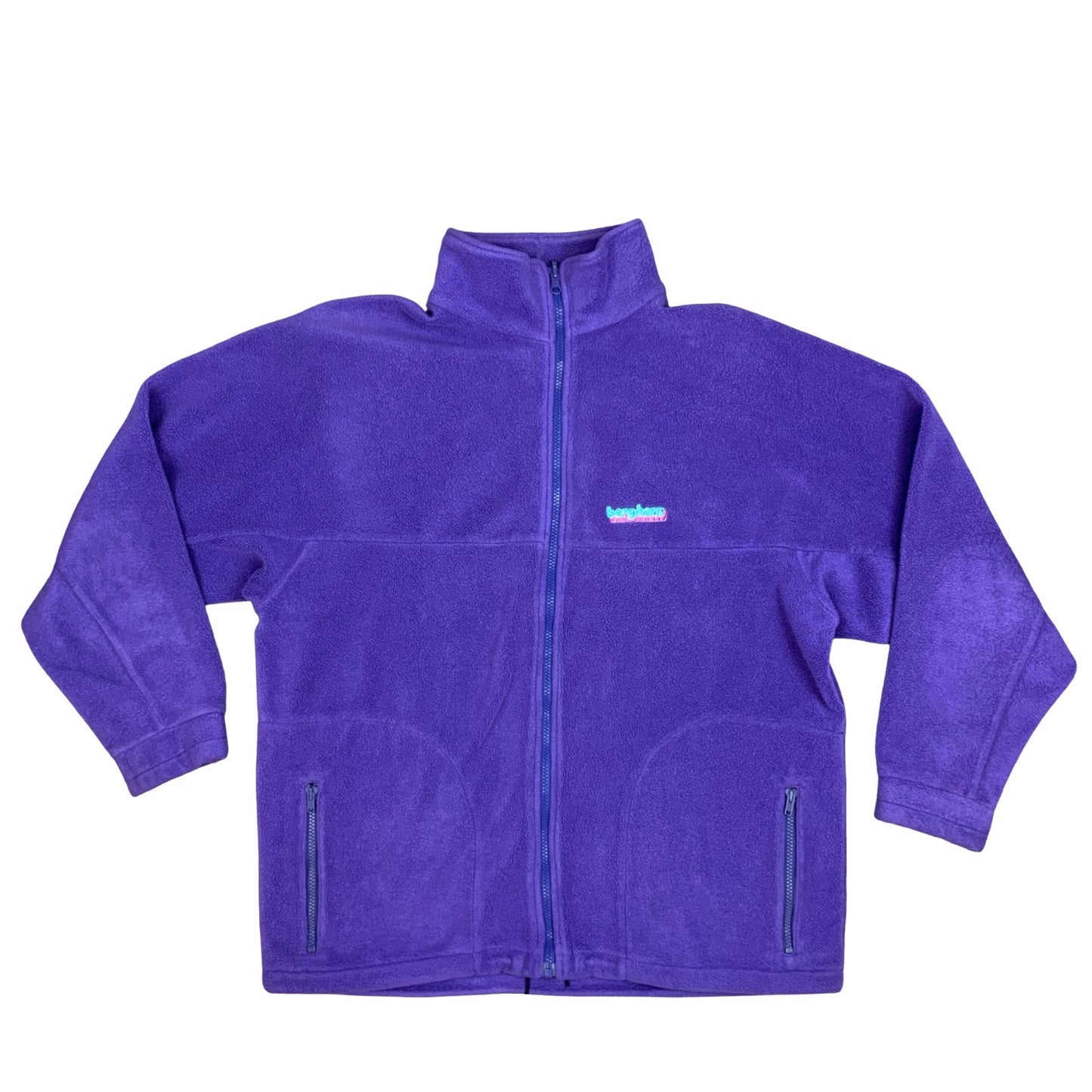Vintage 1980s Berghaus Purple Lilac Zip-Up Fleece Jacket Sweatshirt Extra Large