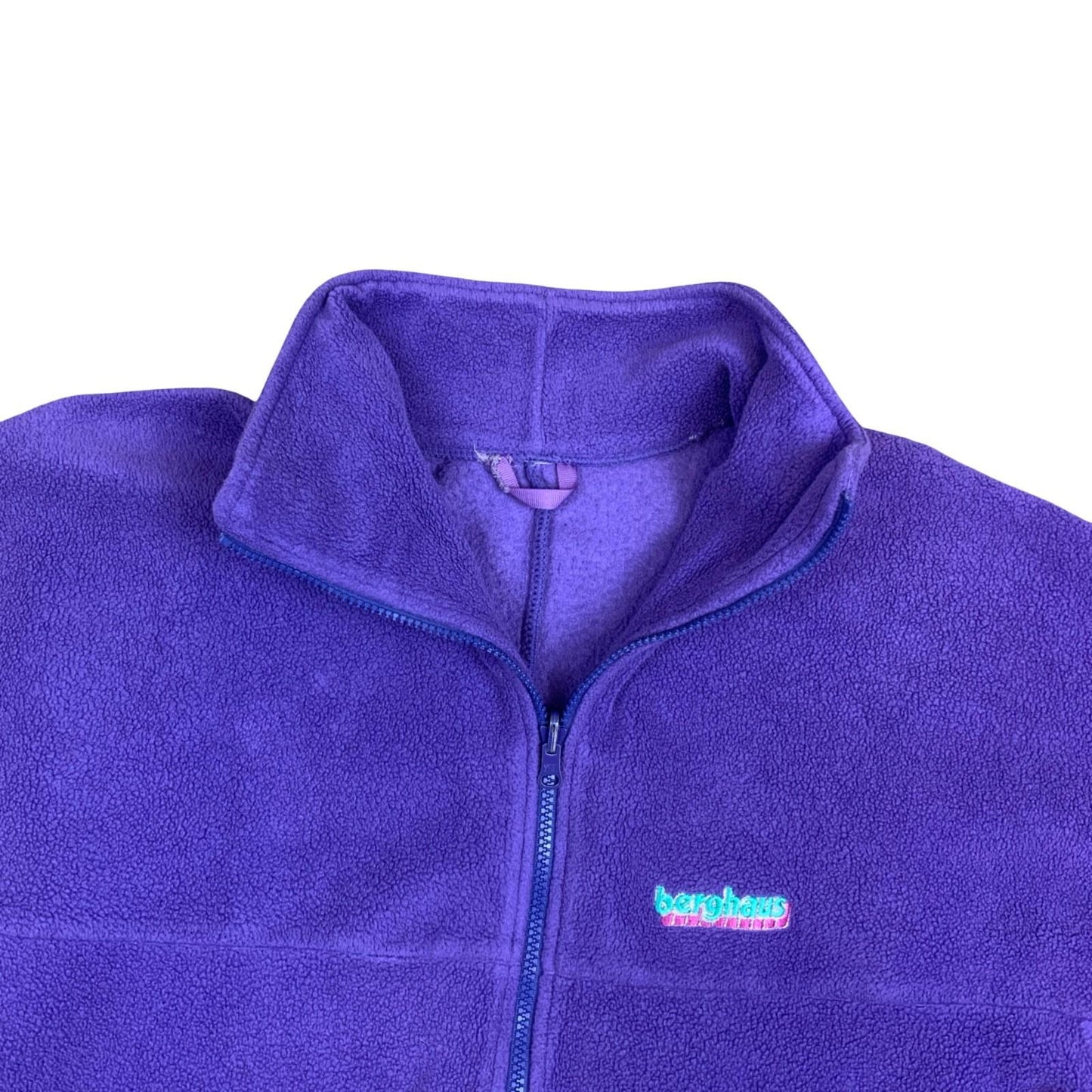 Vintage 1980s Berghaus Purple Lilac Zip-Up Fleece Jacket Sweatshirt Extra Large