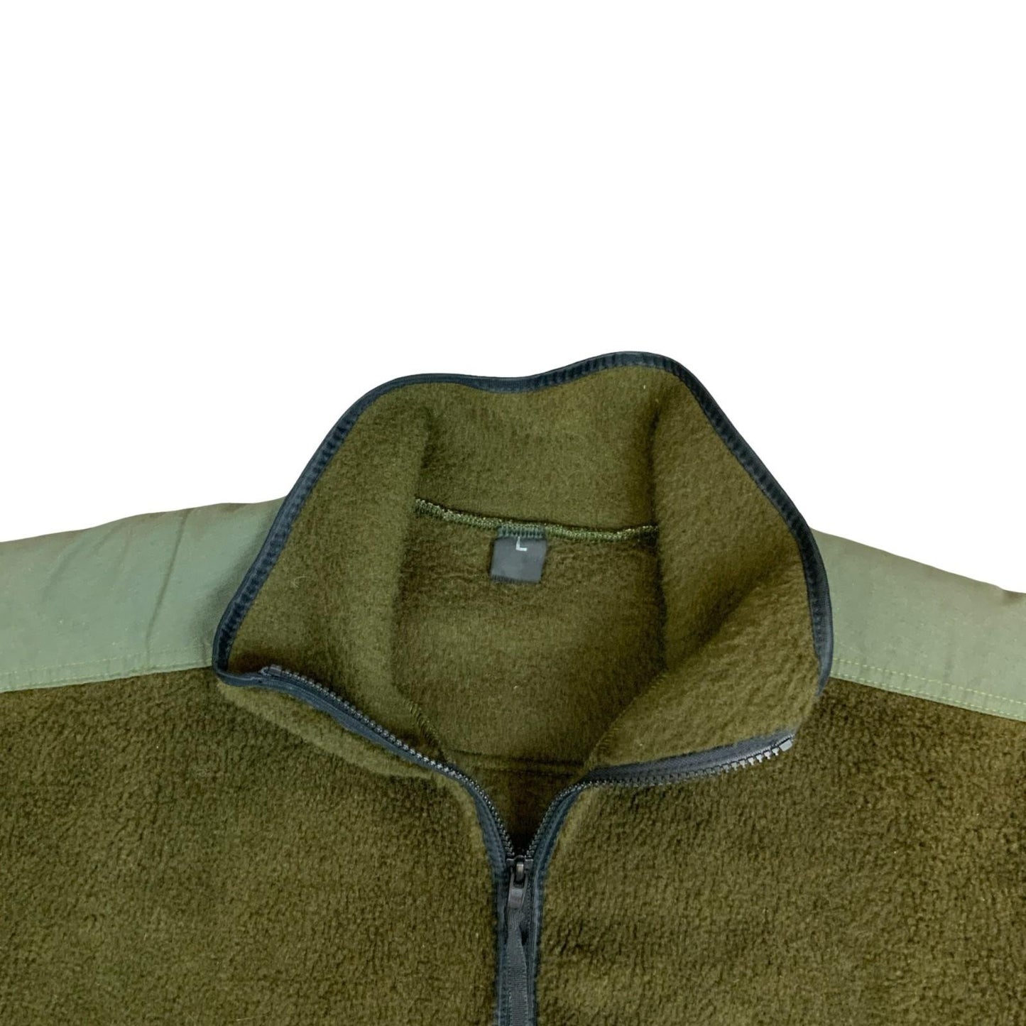 Vintage 90s Helly Hansen Khaki Green Sherpa Fleece Sweater Jacket Extra Large XL