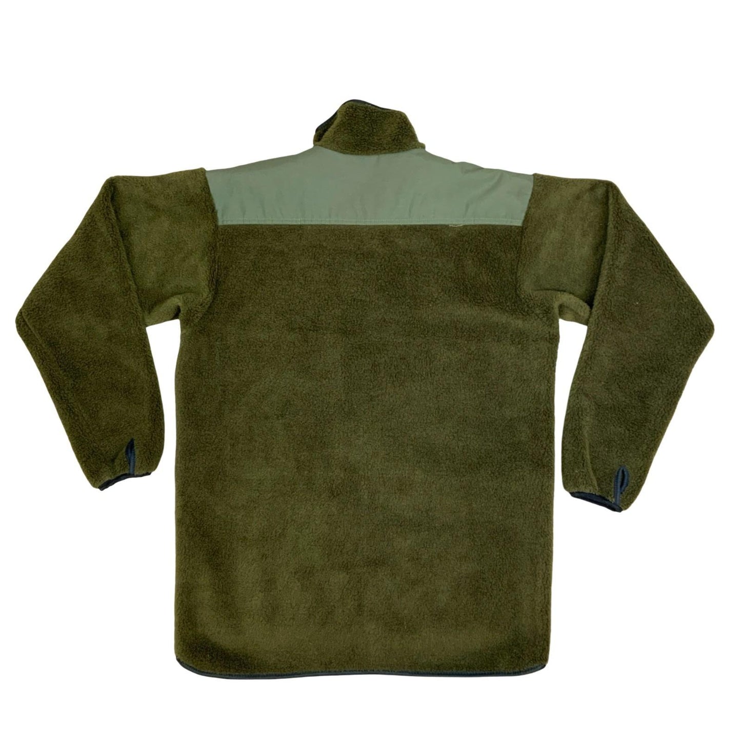 Vintage 90s Helly Hansen Khaki Green Sherpa Fleece Sweater Jacket Extra Large XL