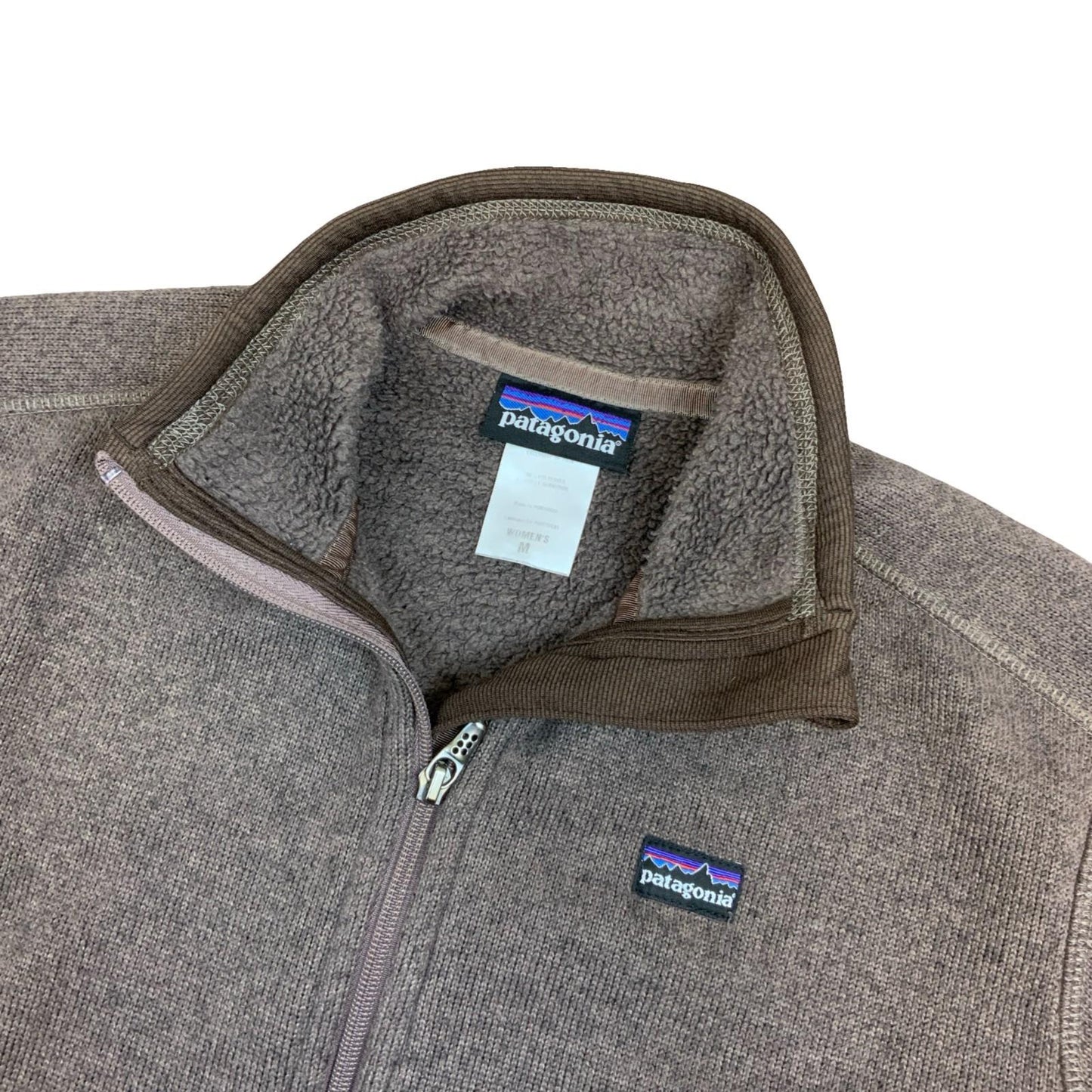 Y2K Patagonia Womens Brown Fleece Zip-Up Jacket Medium