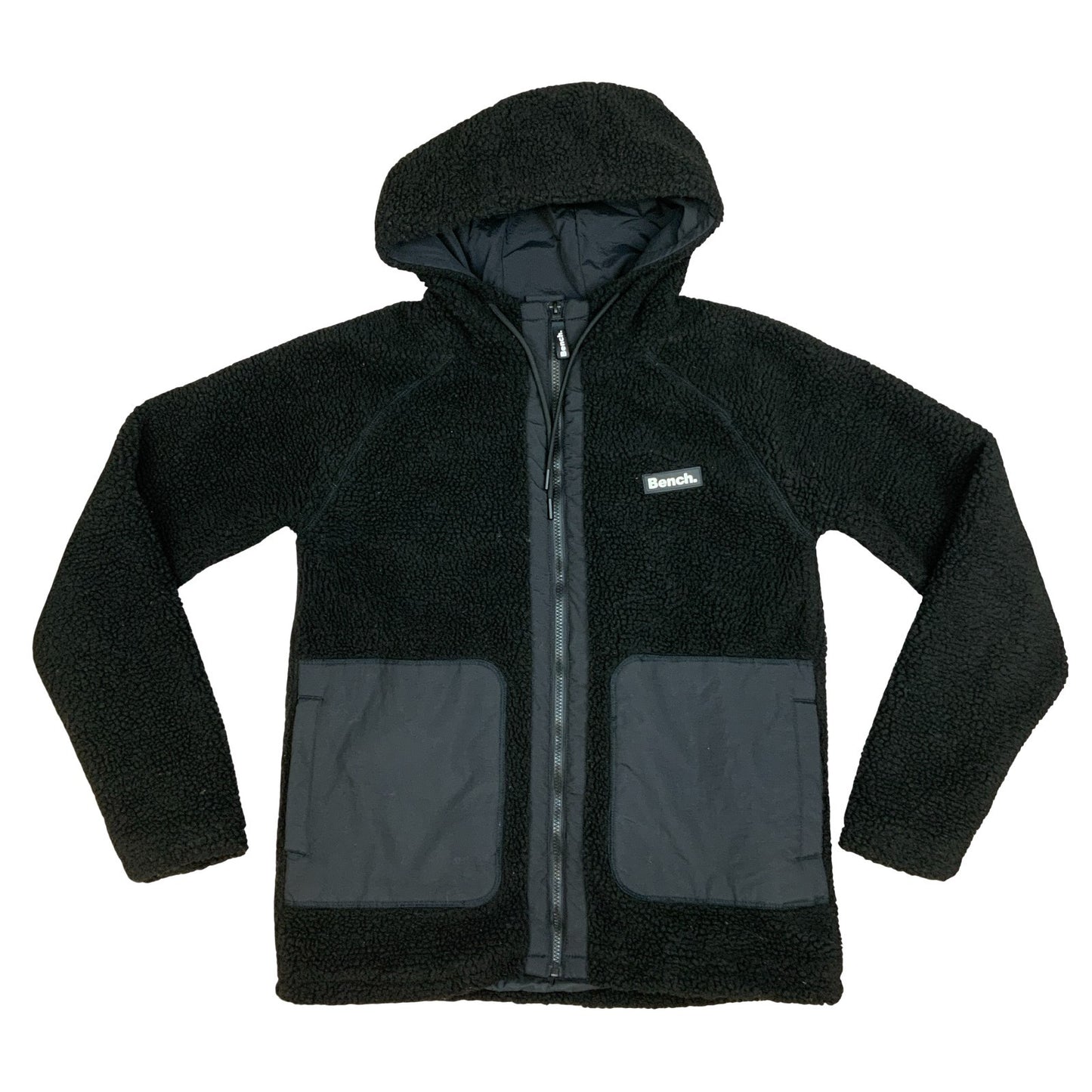 Y2K Womens Bench Fifi Sherpa Spell-Out Logo Hooded Zip-Up Jacket Large