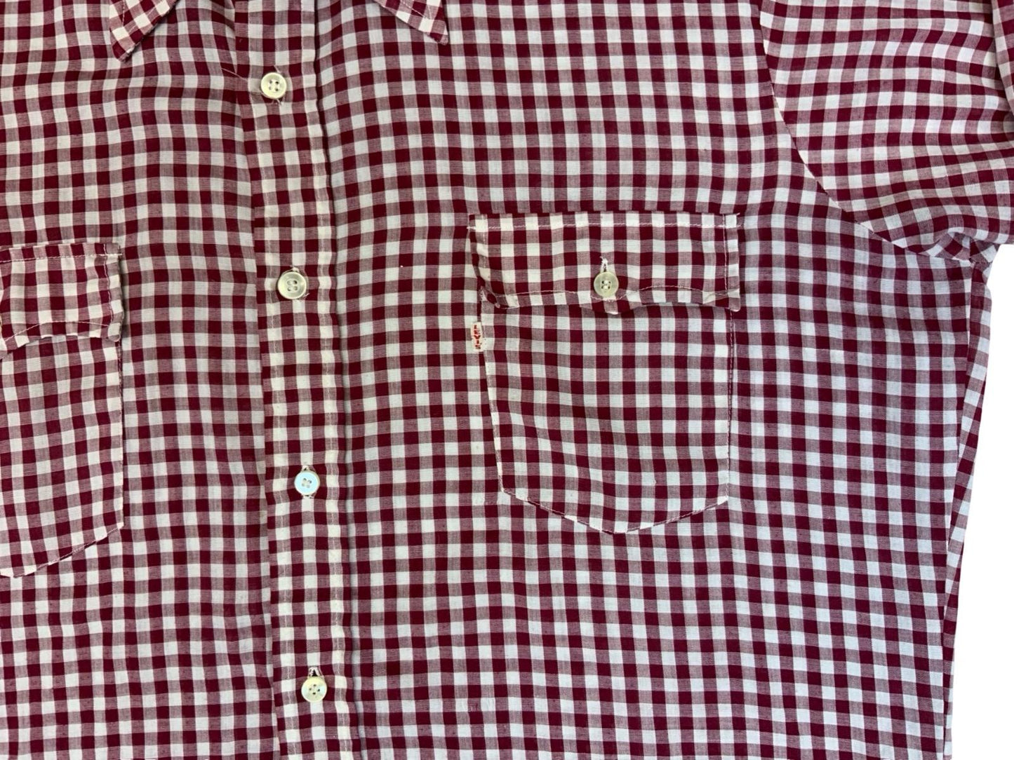VTG 70s LEVIS BIG E WHITE TAB GINGHAM SHIRT WESTERN ROCKABILLY MOD SKINS XXL