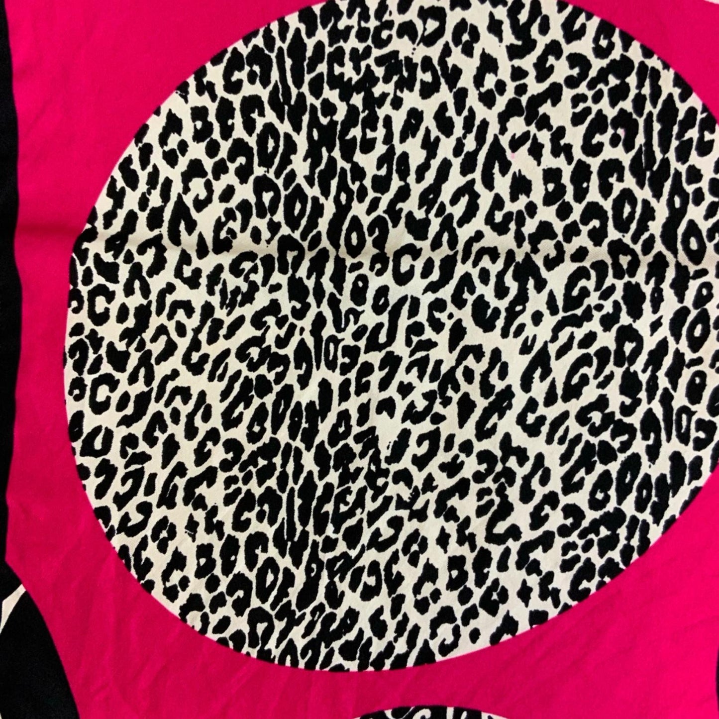 VTG 90s 'MISS SIXTY' PINK BLACK RETRO BOLD GRAPHIC POLKA-DOT SQUARE SCARF
