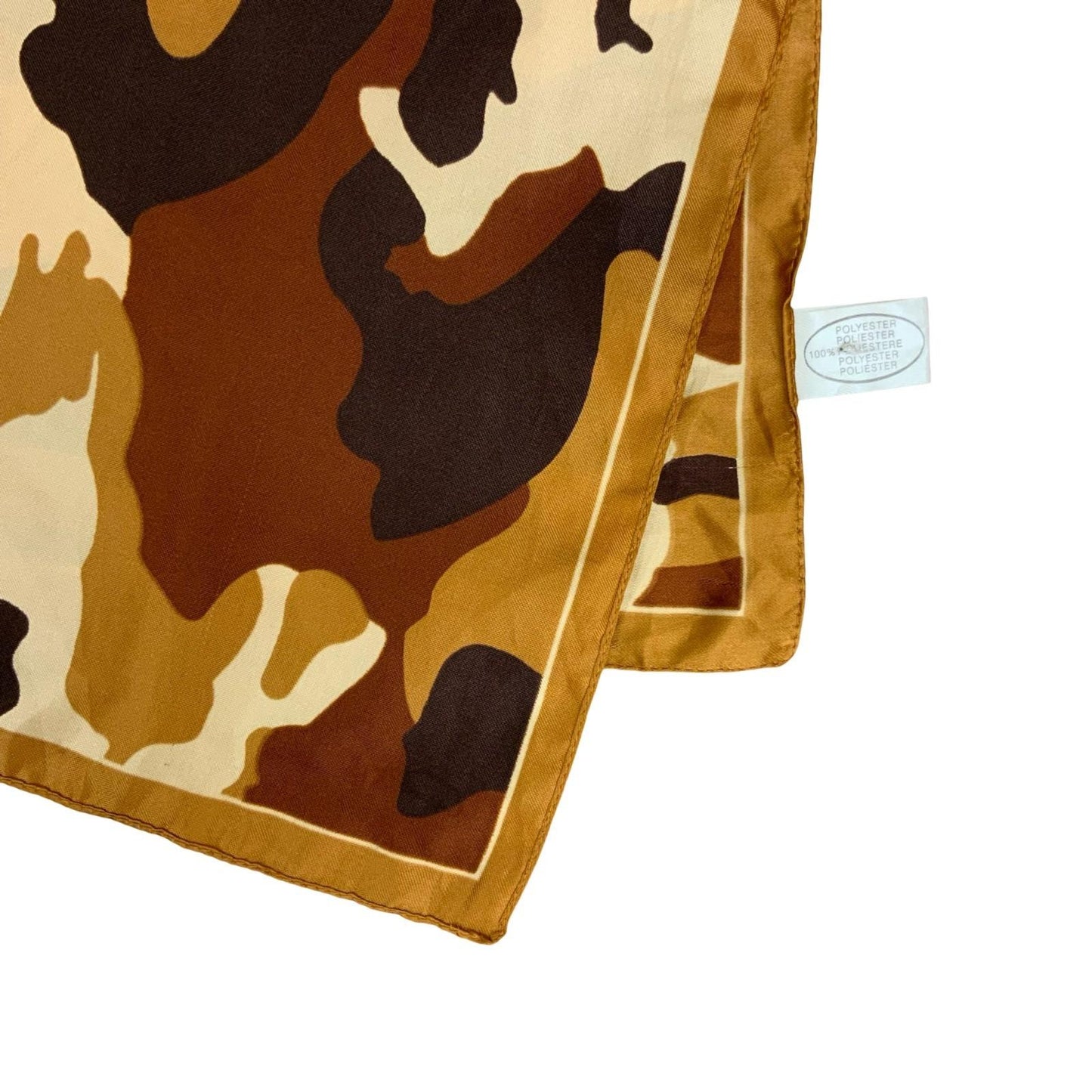 VTG 90s y2k ITALIAN BROWN CAMOUFLAGE CAMO LIGHTWEIGHT SQUARE SCARF