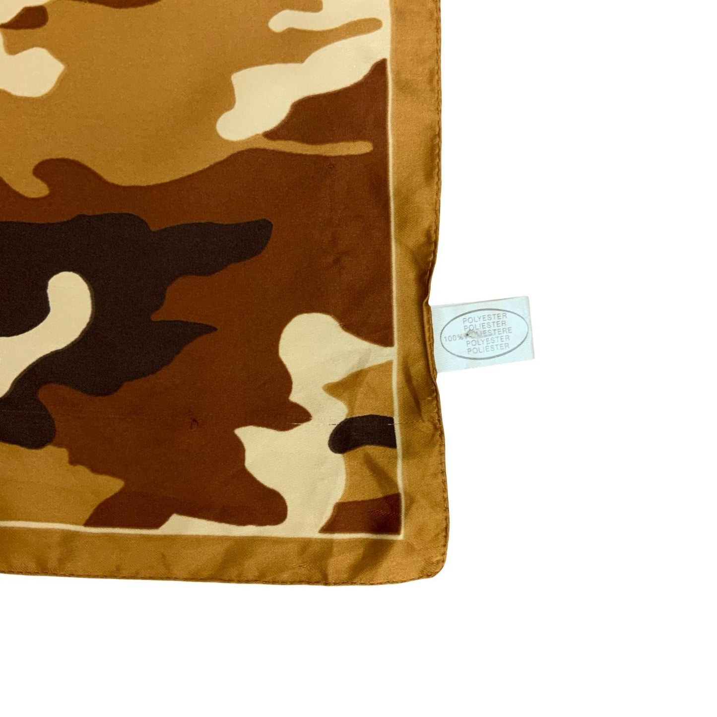 VTG 90s y2k ITALIAN BROWN CAMOUFLAGE CAMO LIGHTWEIGHT SQUARE SCARF
