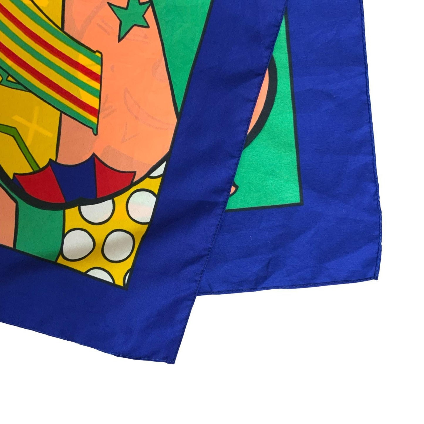 VTG 90s RARE BLUE GREEN RED GRAPHIC COLOURFUL ABSTRACT ART ITALIAN SCUARE SCARF