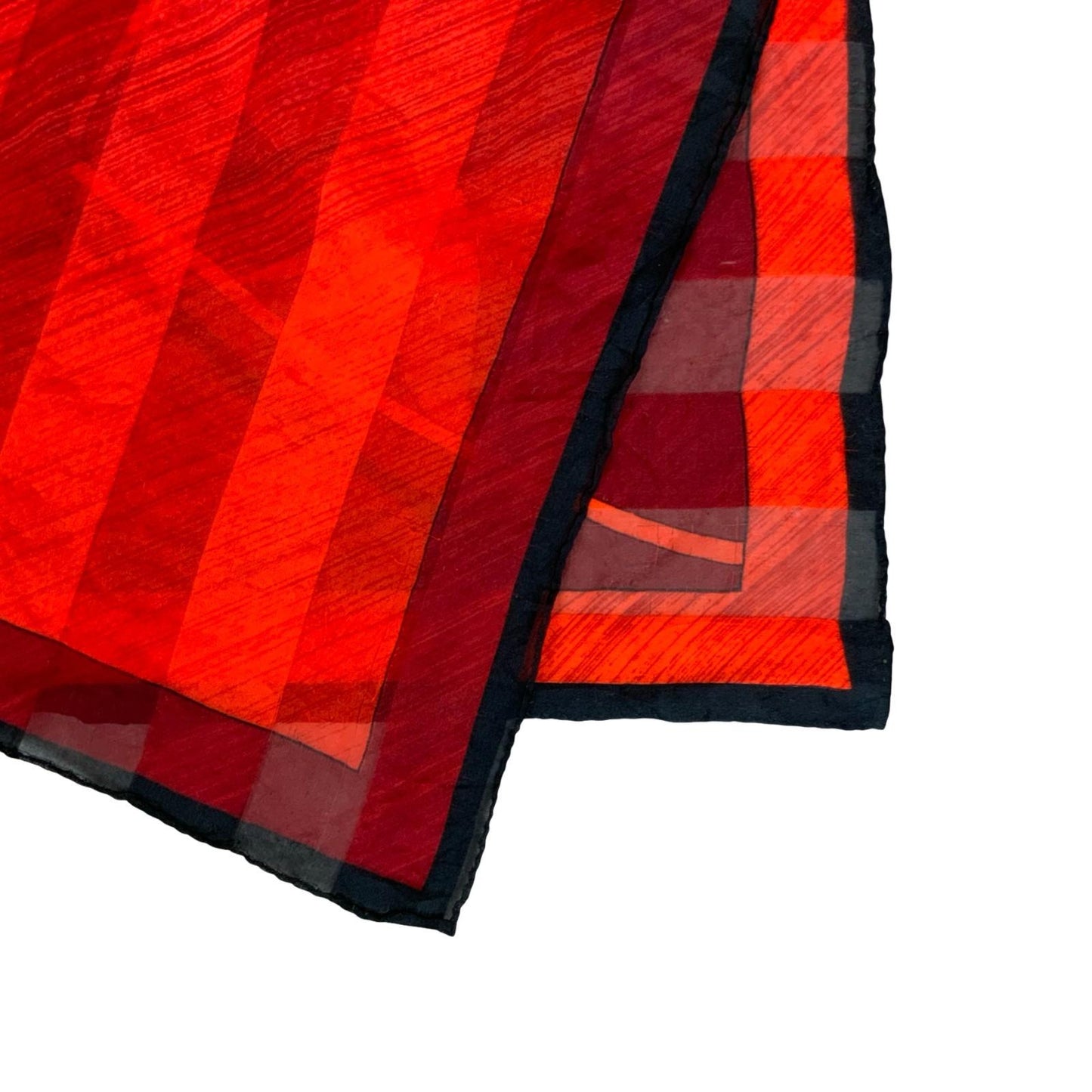 VTG RED & ORANGE HORSE THEMED GRAPHIC DESIGN STRIPED SQUARE SCARF