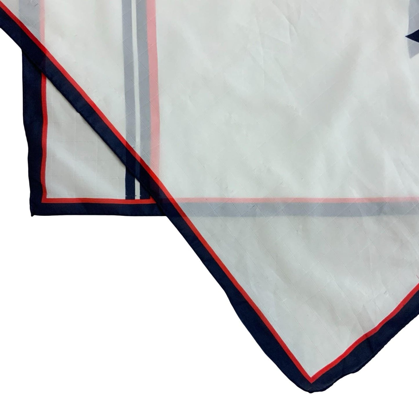 VTG WHITE BLUE RED SAILBOAT NAUTICAL DESIGN GEOMETRIC ABSTRACT SQUARE SCARF