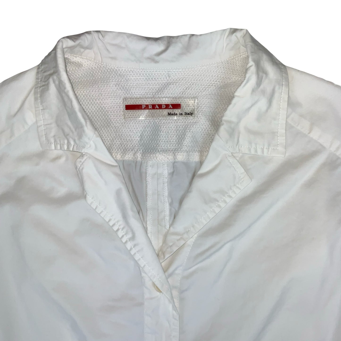 VTG 2000'S 'PRADA' ITALY RED LABEL WHITE COTTON SUMMER BLAZER JACKET UK 10
