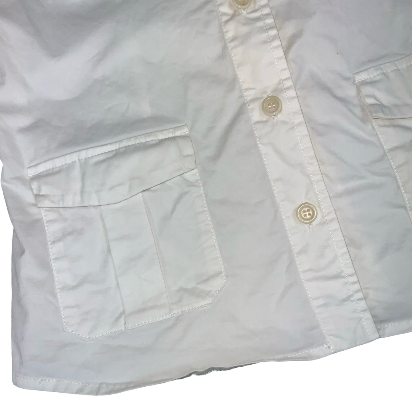 VTG 2000'S 'PRADA' ITALY RED LABEL WHITE COTTON SUMMER BLAZER JACKET UK 10