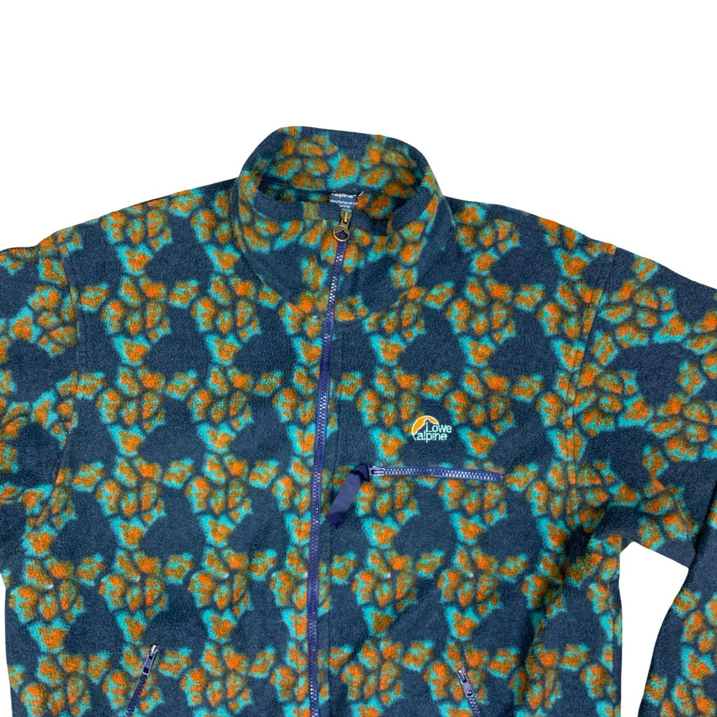 Vintage 90s Lowe Alpine AOP Geometric Pattern Full Zip Fleece Jacket XL
