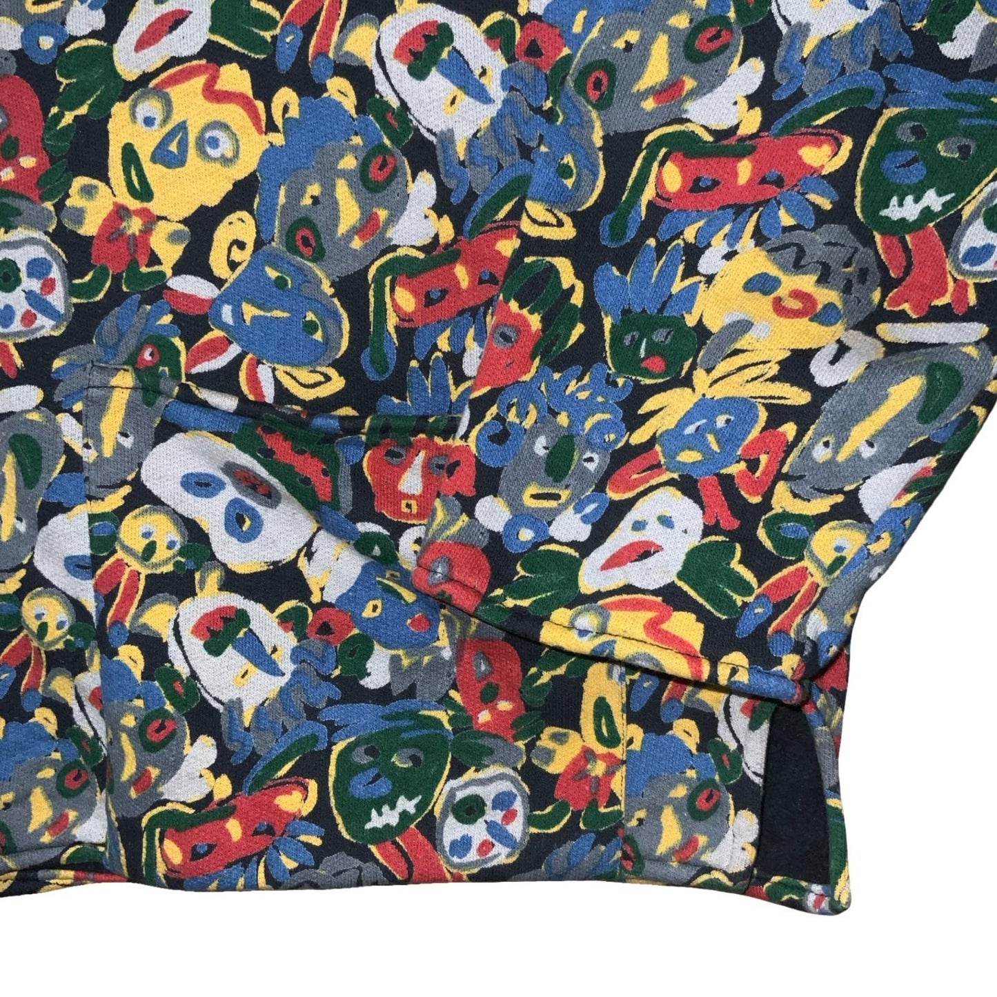 Vtg 80s 'Jean Paul Gaultier' Public Multicolour Faces Print Sweatshirt Jacket M