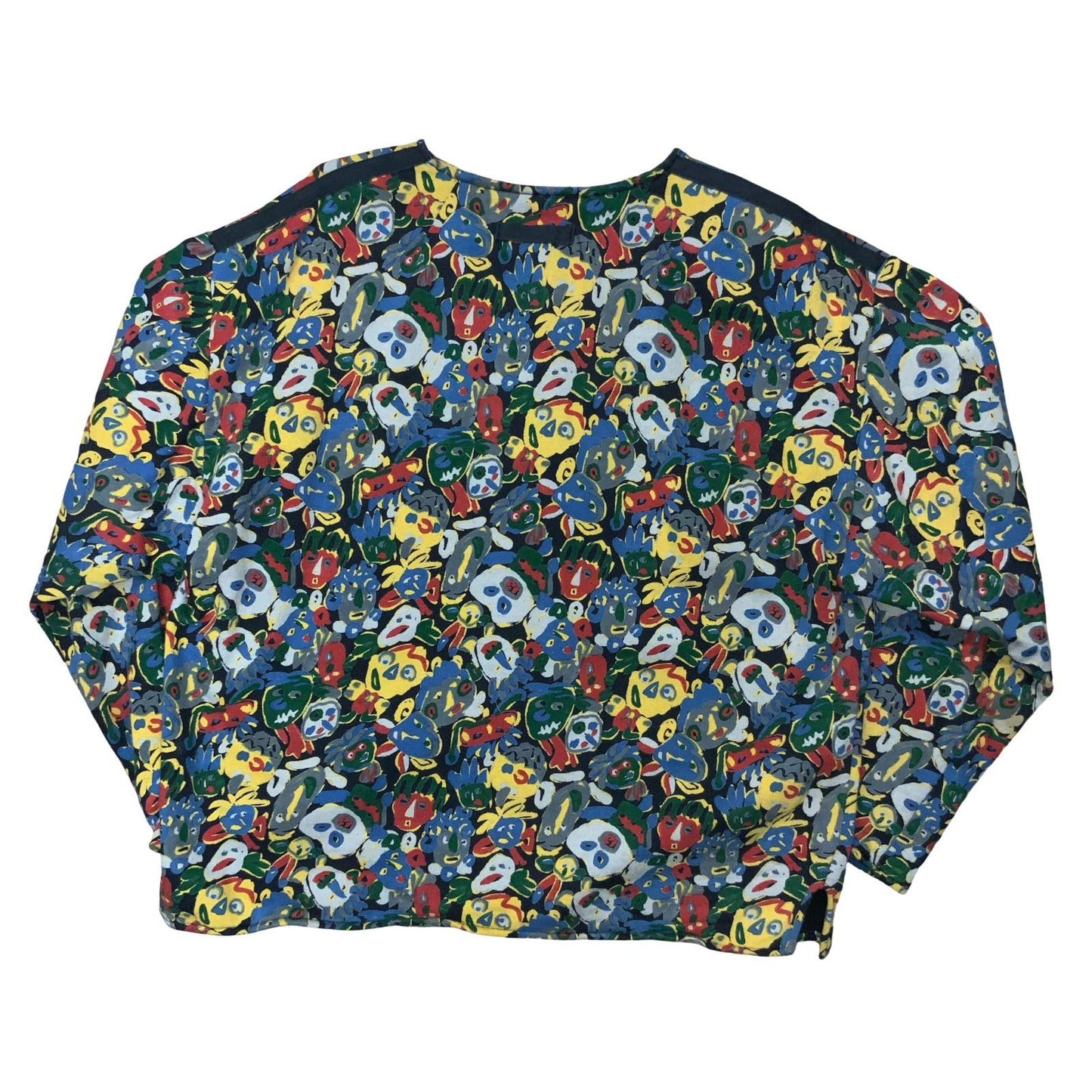 Vtg 80s 'Jean Paul Gaultier' Public Multicolour Faces Print Sweatshirt Jacket M