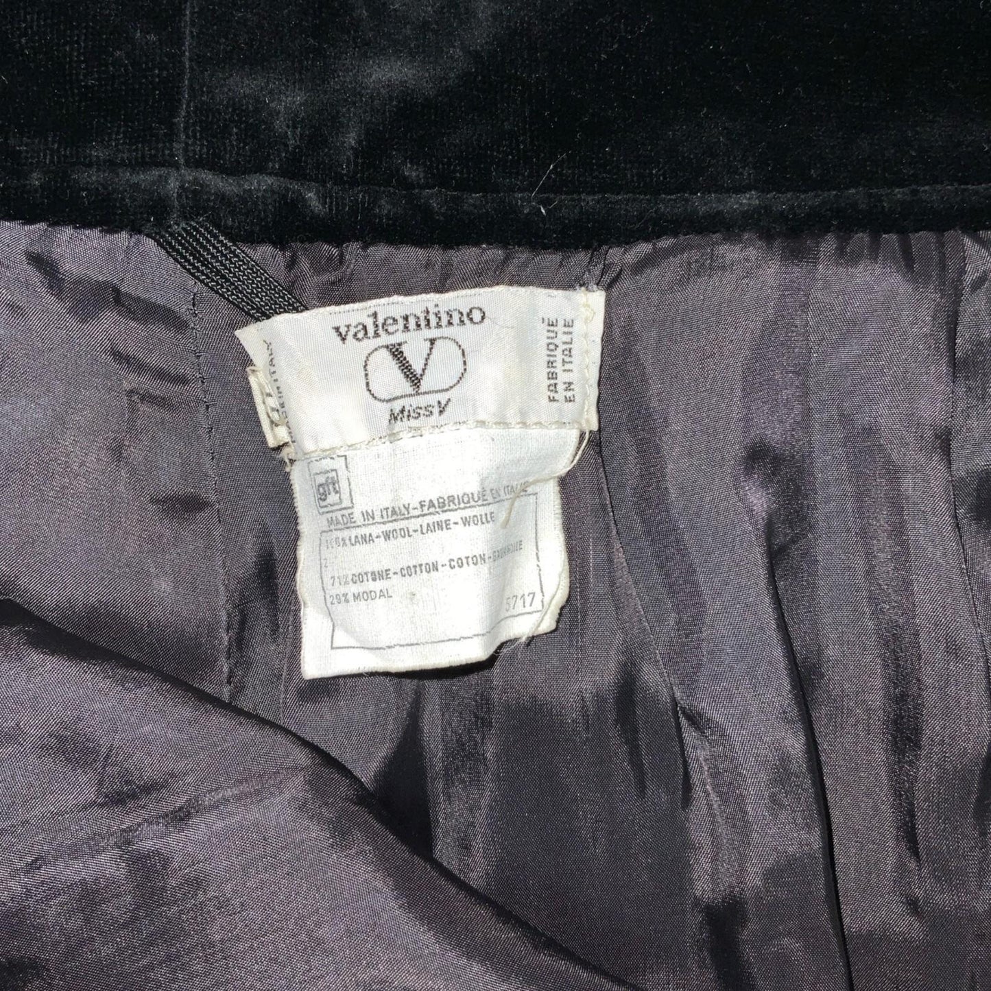 VTG 80s 90s 'Valentino' Miss V Italian Black Wool Smart Pencil Skirt Small UK 10
