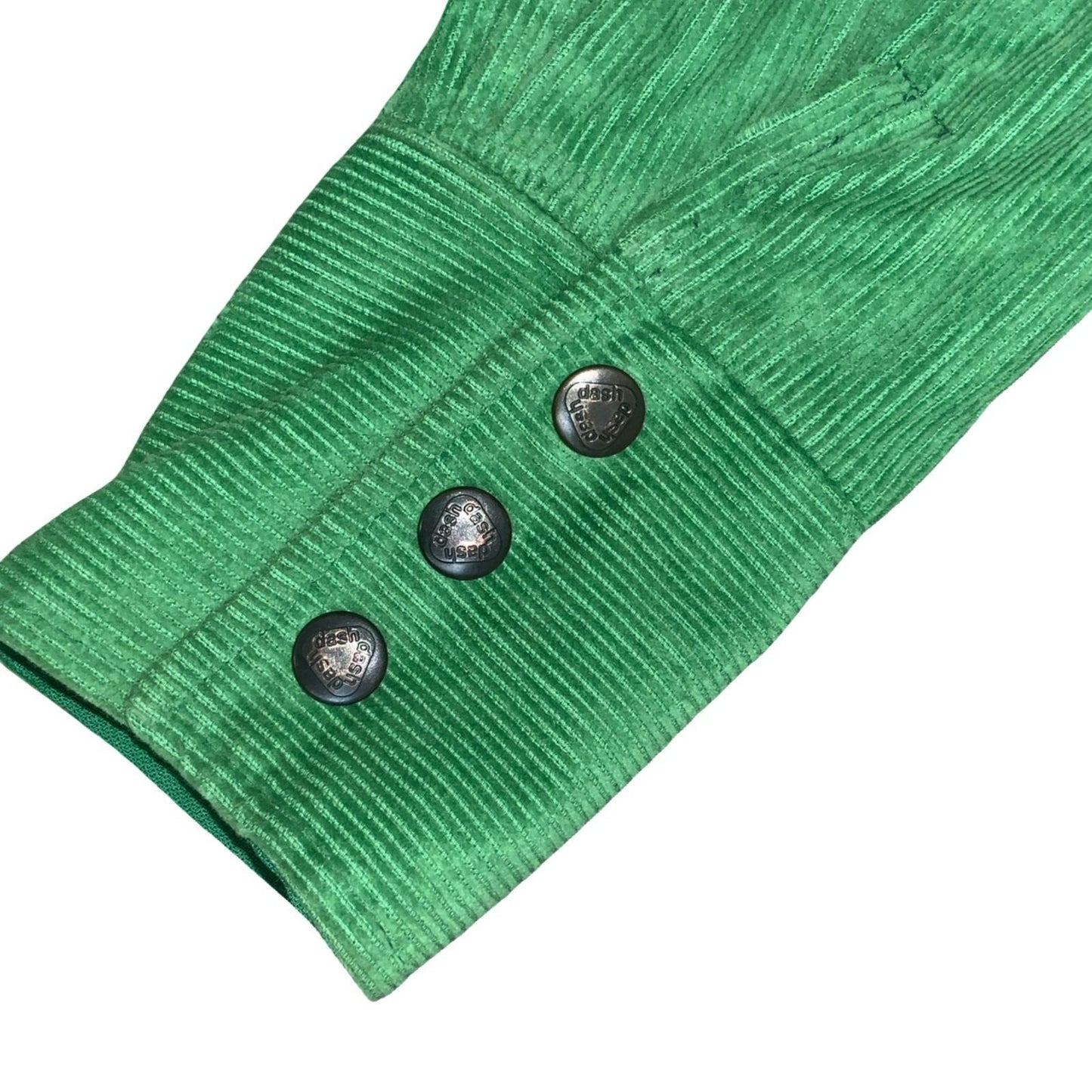 VTG 90s y2k Green Button-Up Cropped Casual Retro Corduroy Shirt Jacket UK 8/10