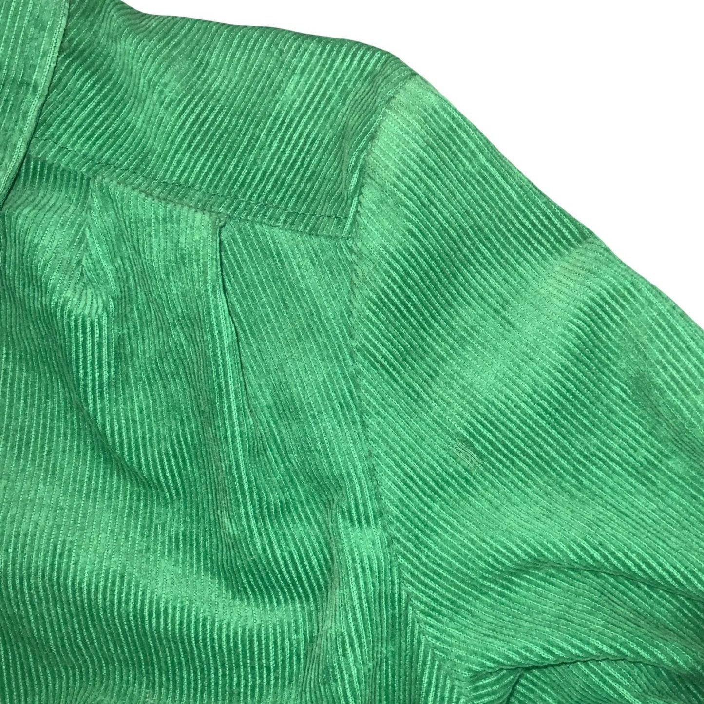 VTG 90s y2k Green Button-Up Cropped Casual Retro Corduroy Shirt Jacket UK 8/10
