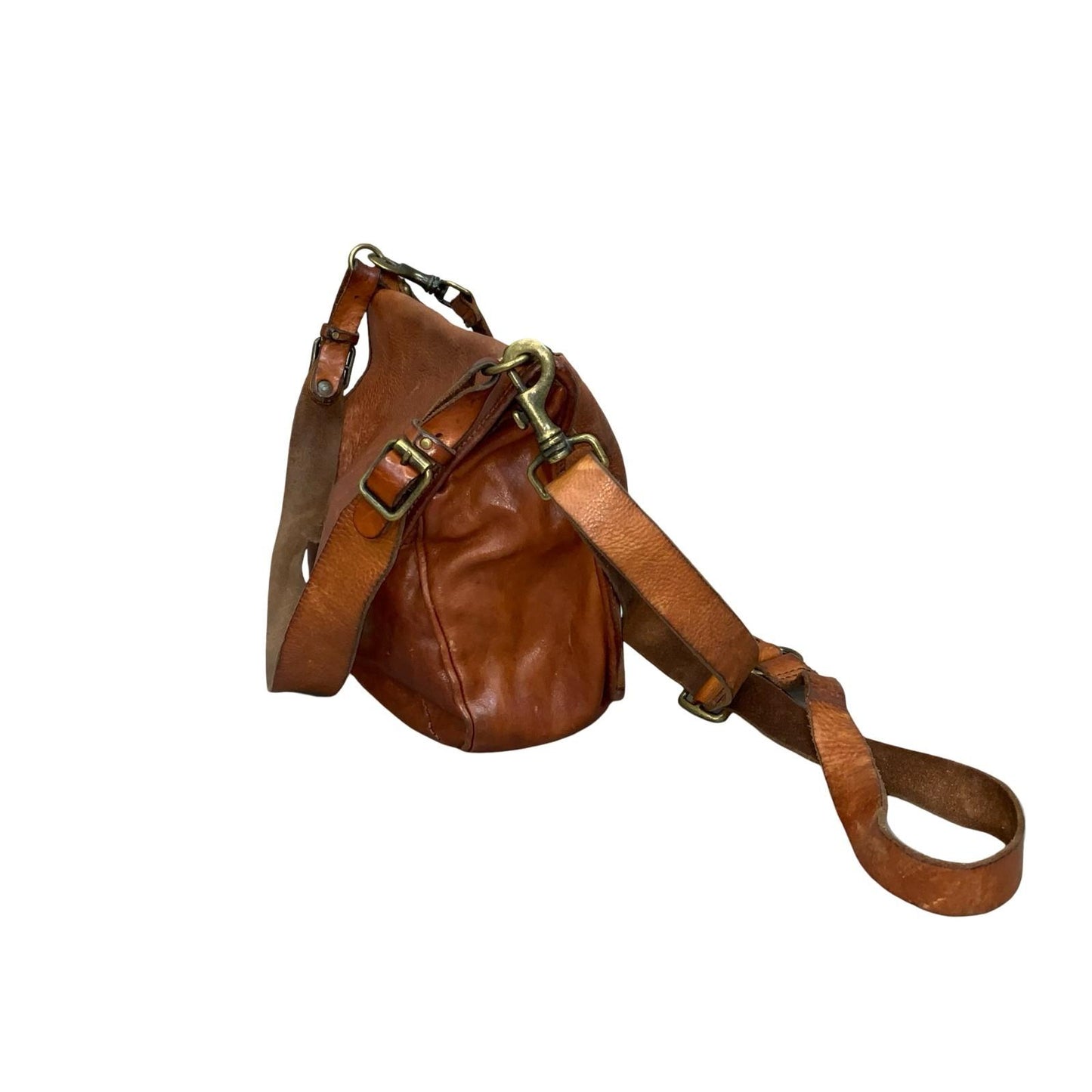 Vtg 'Campomaggi' Brown Italian Cowhide Leather Handbag Shoulder Crossbody Bag