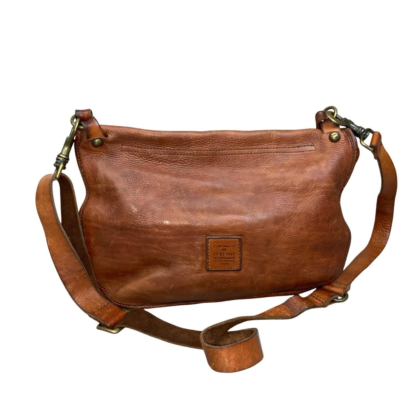 Vtg 'Campomaggi' Brown Italian Cowhide Leather Handbag Shoulder Crossbody Bag