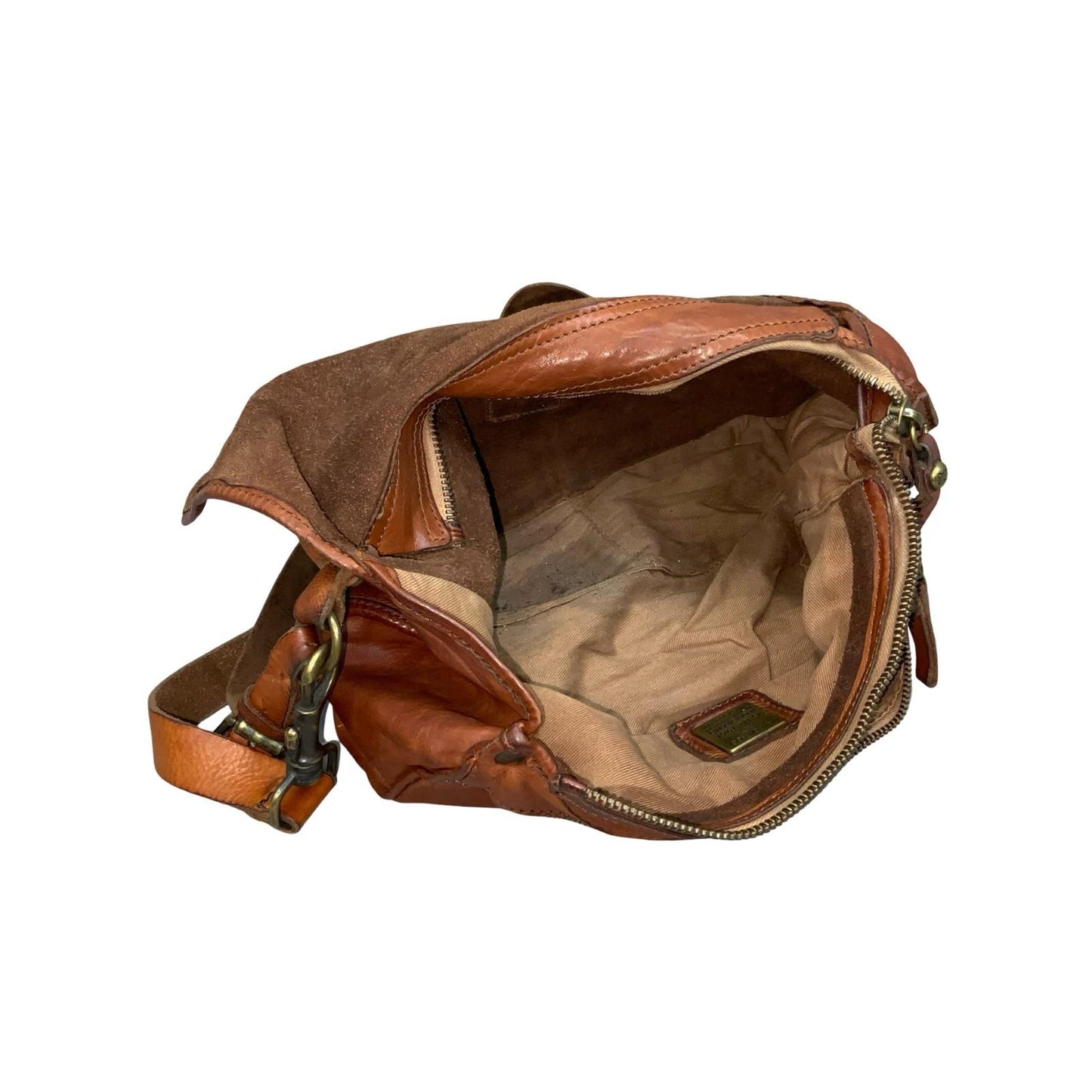 Vtg 'Campomaggi' Brown Italian Cowhide Leather Handbag Shoulder Crossbody Bag