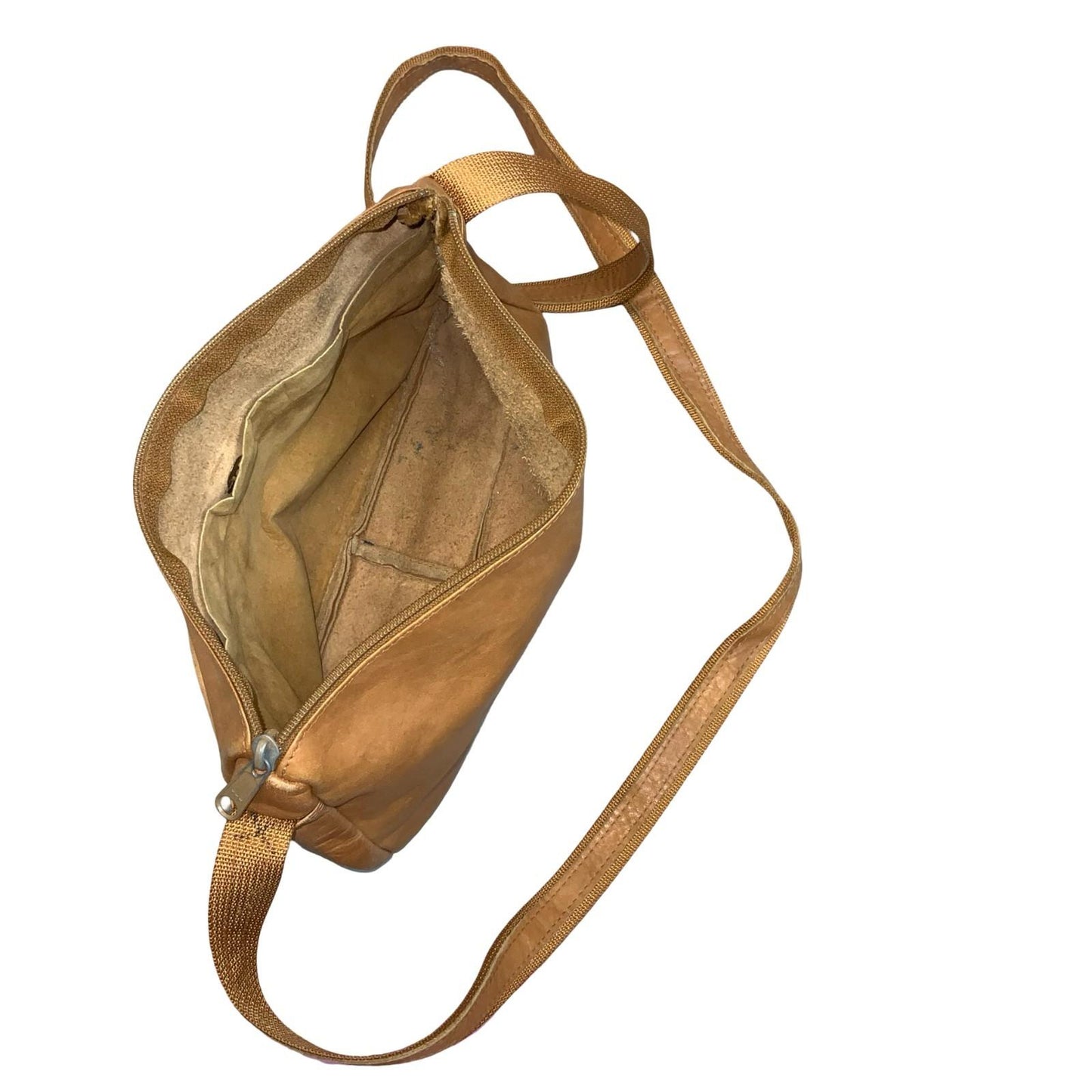 Vtg 90s y2k Brown Caramel Tassel Boho Bohemian Leather Casual Shoulder Handbag