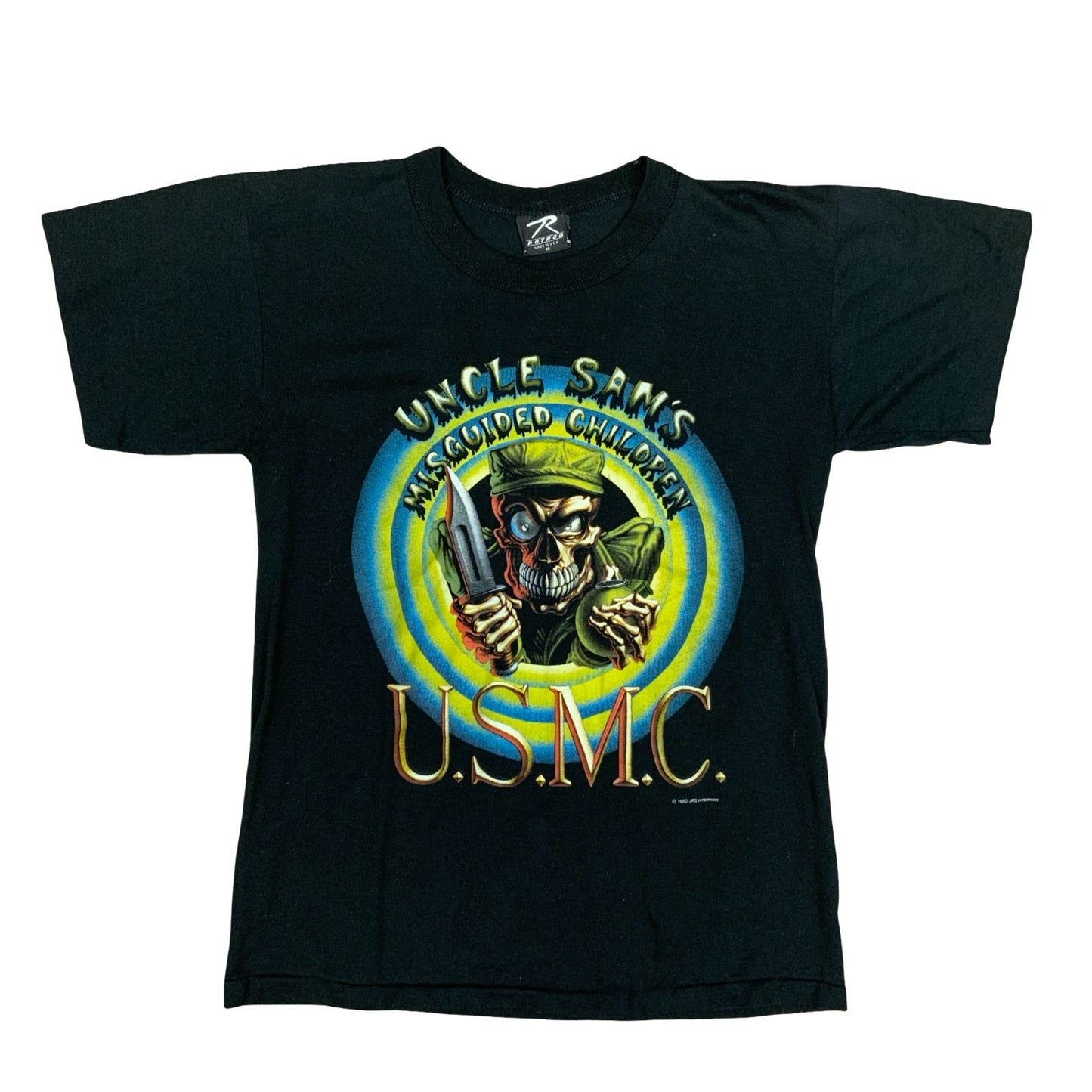 Vtg 1990 Uncle Sam's Misguided Children US Marine Corps Single Stitch Tee S/M