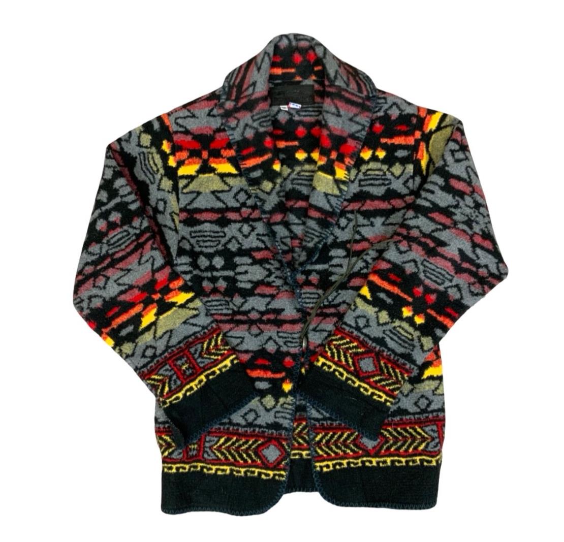 Vtg USA Bear Ridge Unisex Wrap Blanket Coat Mackinaw Jacket Aztec Native M