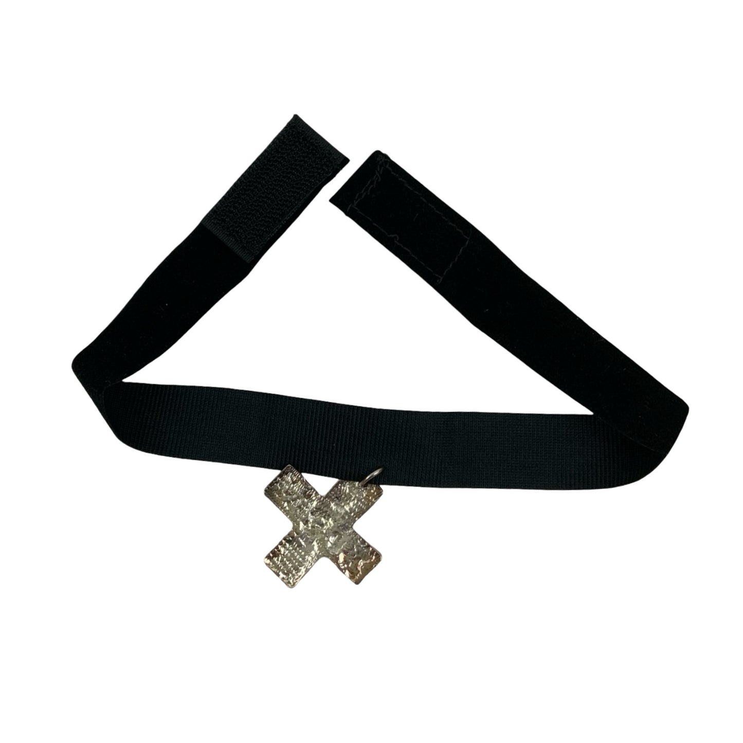 Vintage Deadstock 90s Y2K Silver Cross Choker