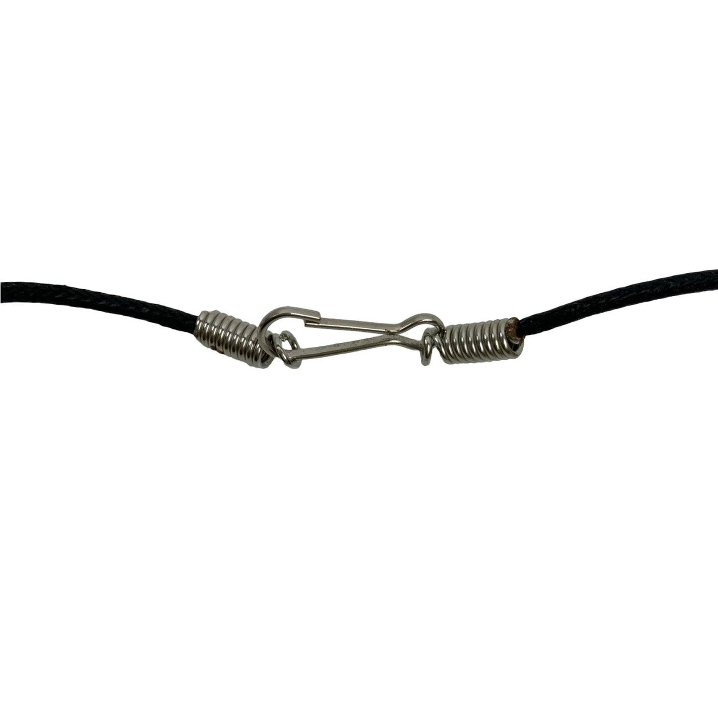 Vintage Deadstock 90s Y2K Black Optical Op Art Pendant Rave Thong Necklace