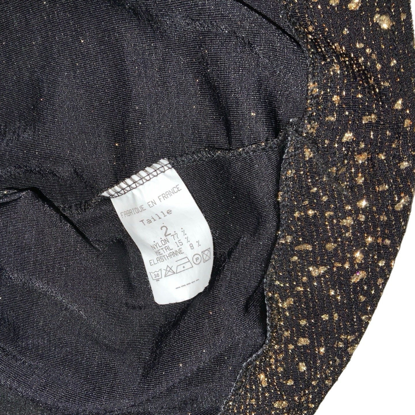 Vintage ‘Catwalk’ Black Gold Sparkle Crop Bolero Jacket 8 10 12