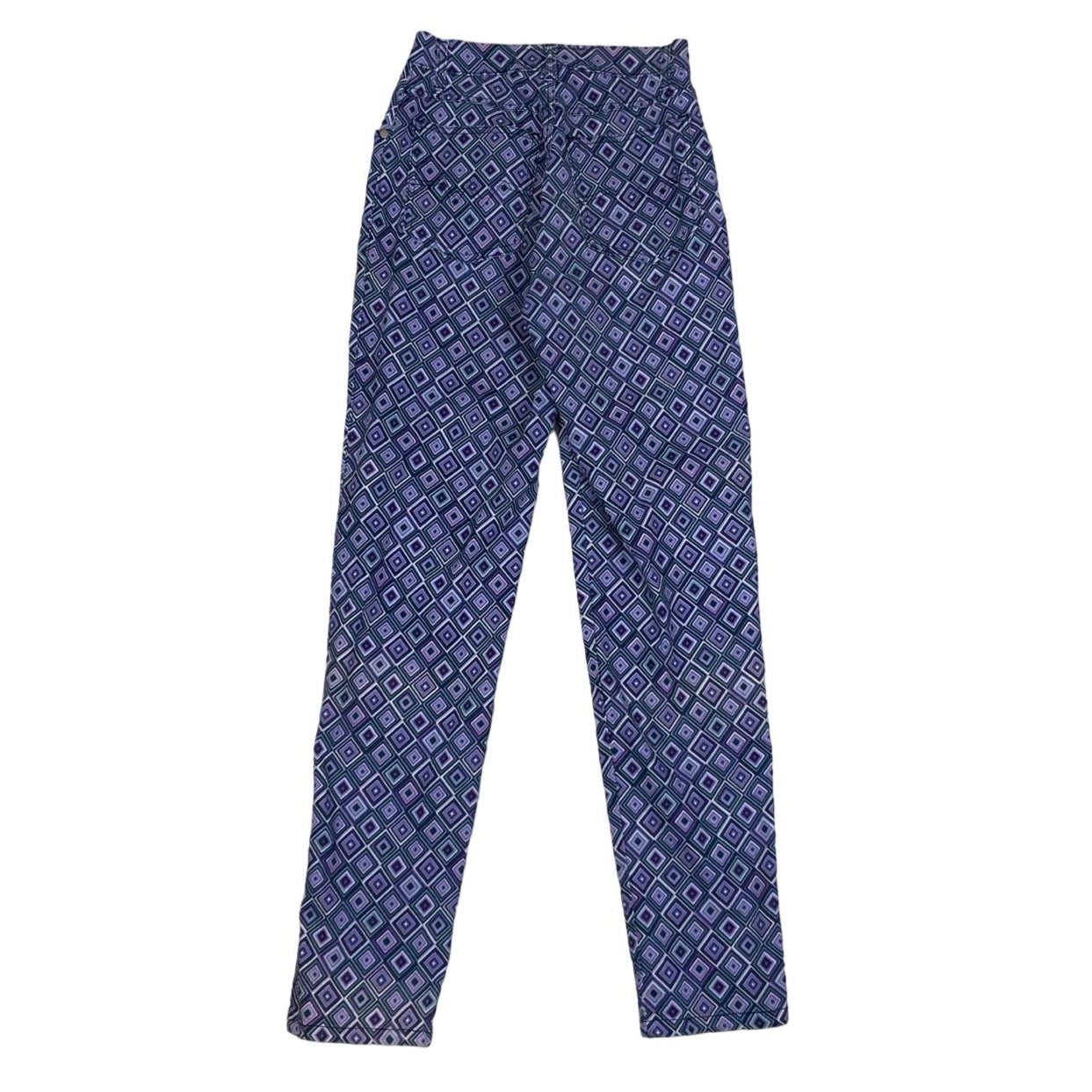 Vintage 70s ‘Wild Jeans’ Purple Blue White Geometric Psychedelic Straight Leg Jeans XS 4 6