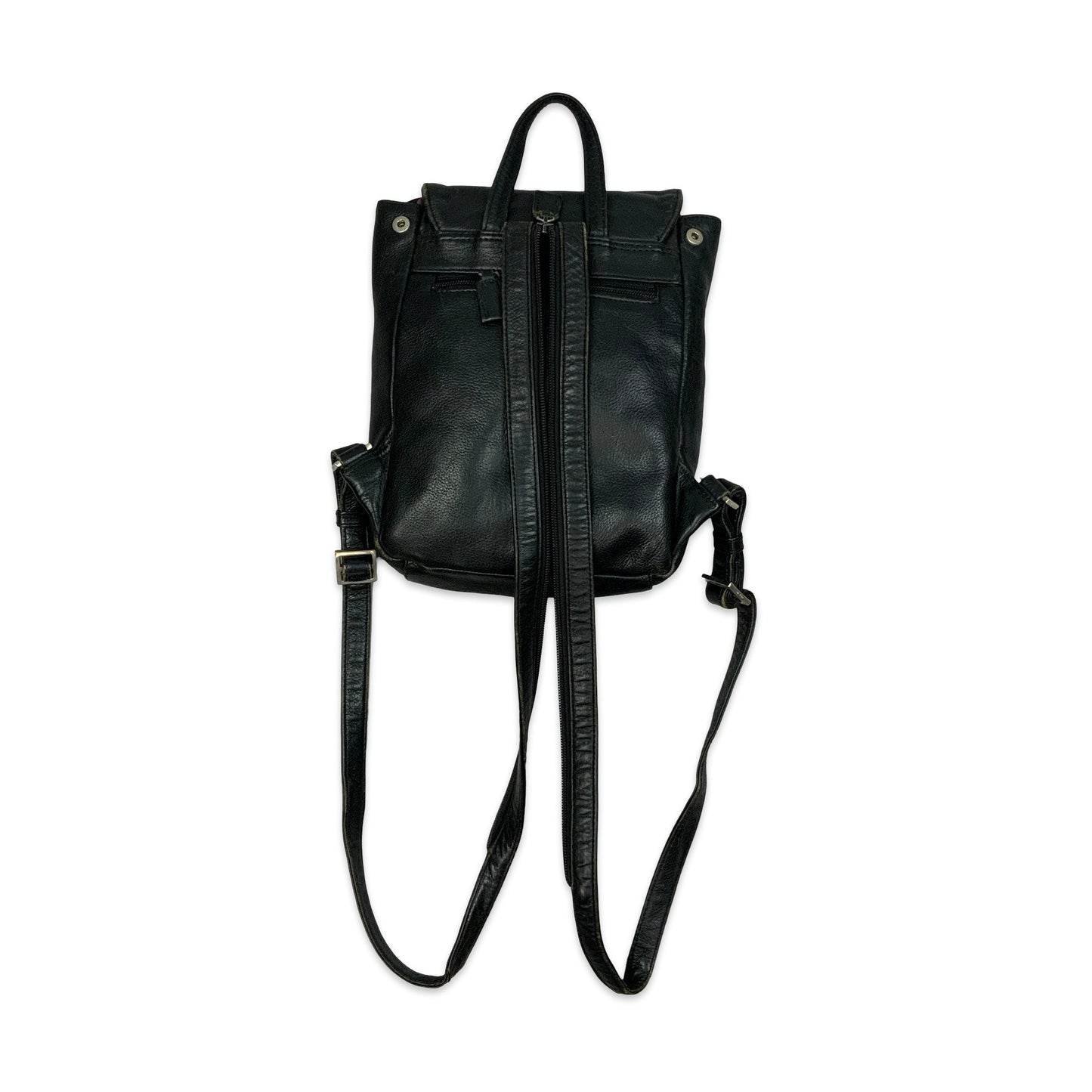 90s Black Leather Back Pack