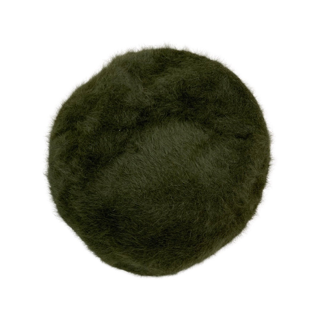 Vintage Green Angora Shaped Beret