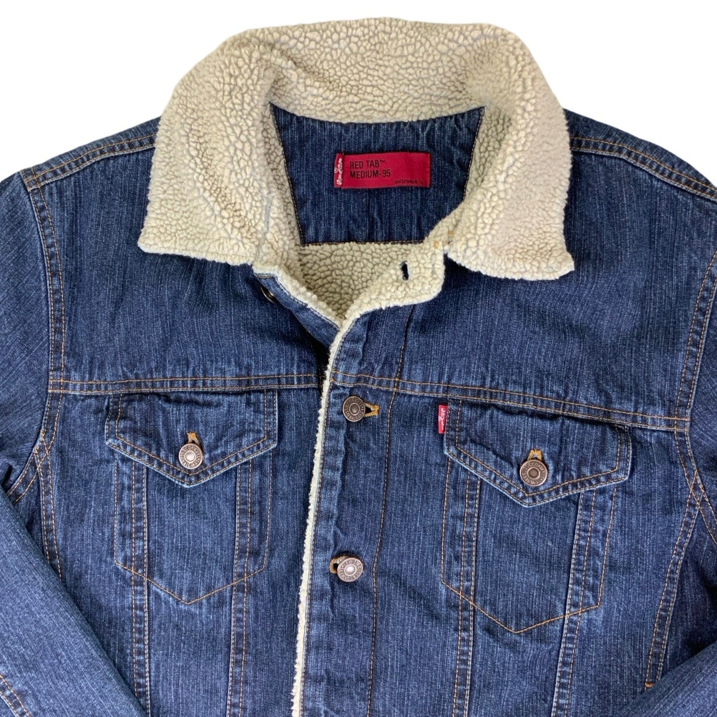 Vintage 80s 90s Red Tab Levi’s Sherpa Denim Jacket s M