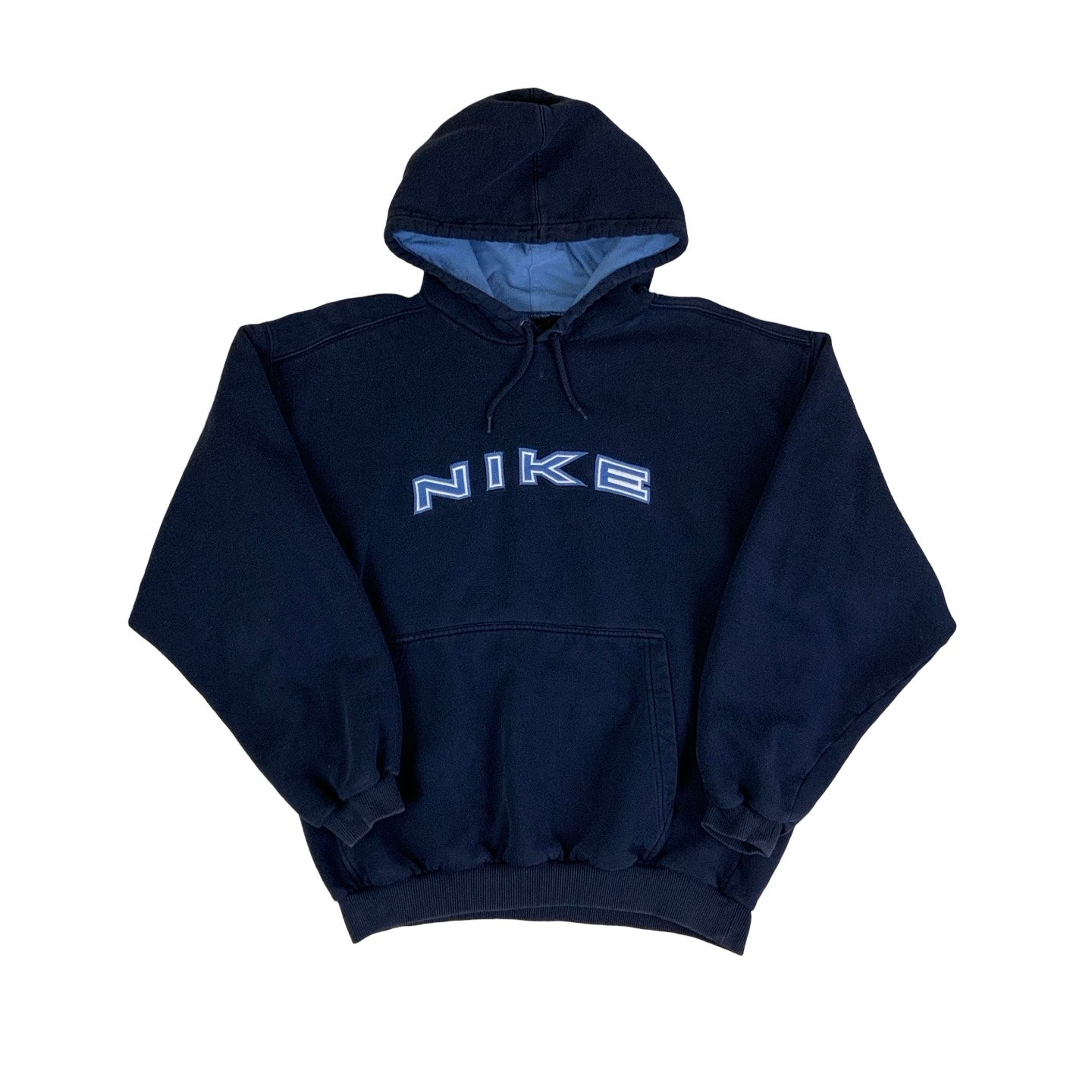 Vintage 90s Nike Spell Out Blue Hoodie L XL