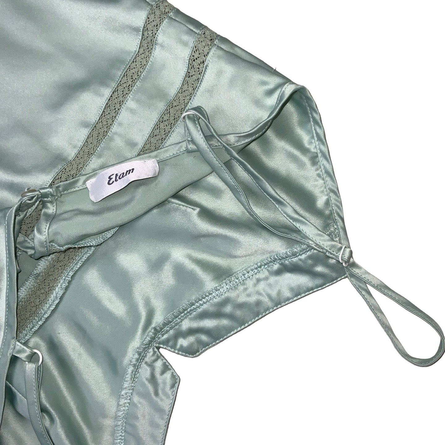 Vintage 90s Y2k 'Etam' Mint Green Strappy Slip Mini Dress 6 8