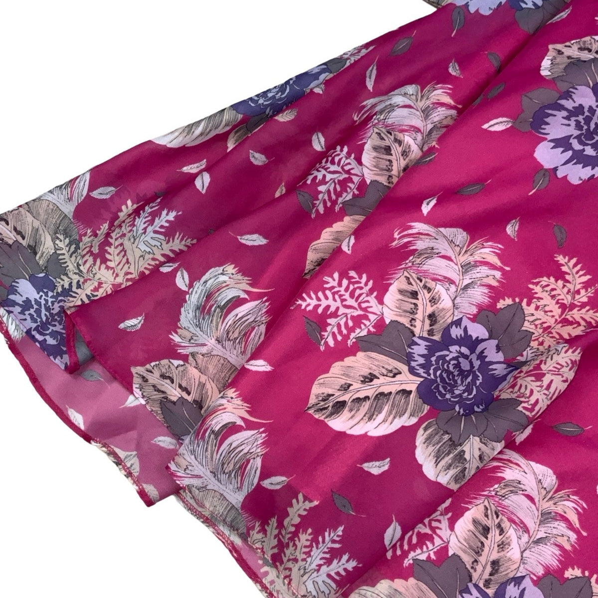 Vintage 70s 80s ‘Trevira’ Pink White Purple Floral Aline Layered Swing Dress 14