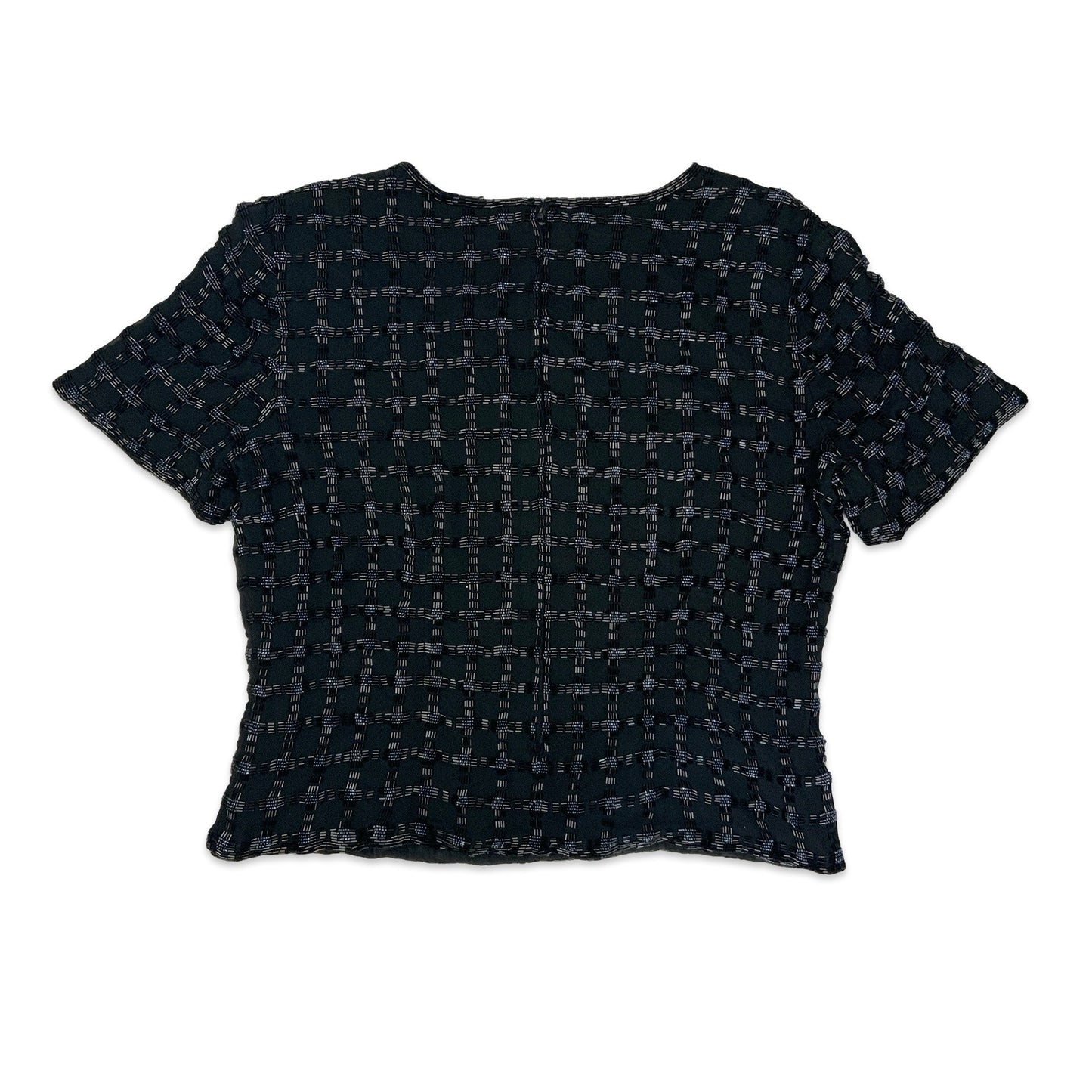 80 Black Beaded Short Sleeve Blouse 14