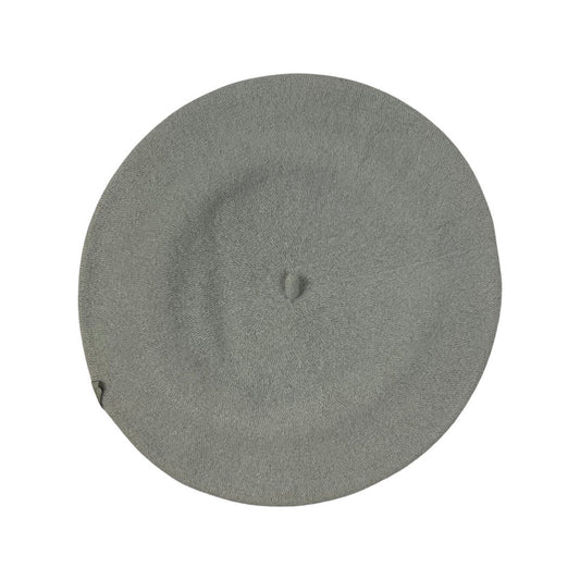 Vintage Grey Leather Flowers Beret