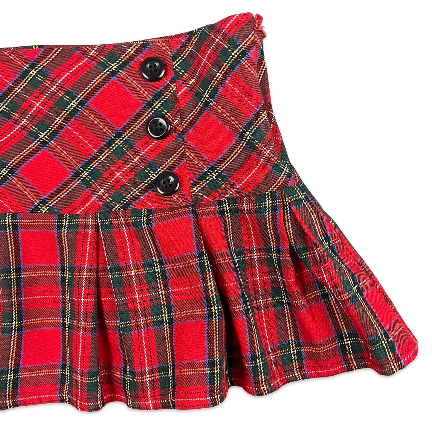 Vintage Y2K Red Tartan Pleated Mini Skirt 10 12